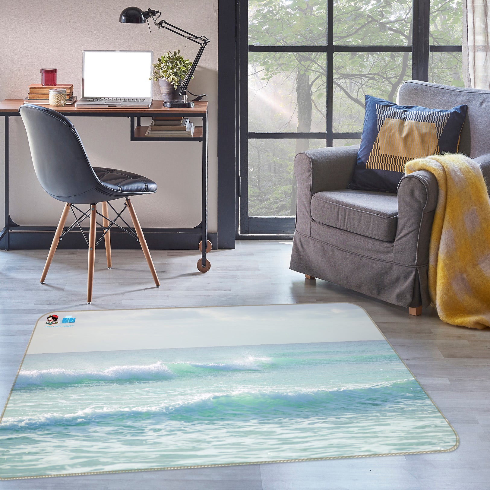 3D Vast Ocean 6834 Assaf Frank Rug Non Slip Rug Mat