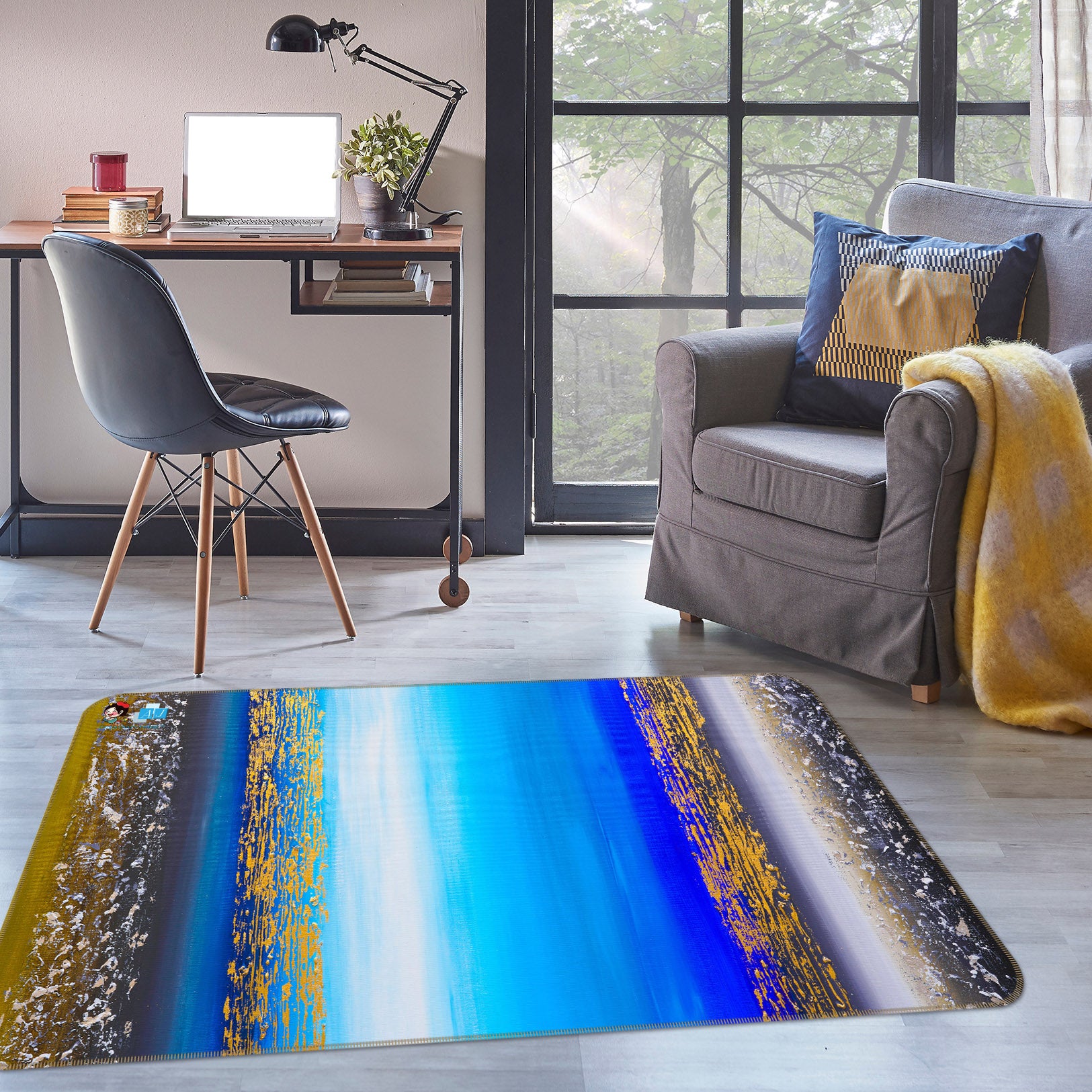 3D Blue Ocean Painting 1281 Skromova Marina Rug Non Slip Rug Mat