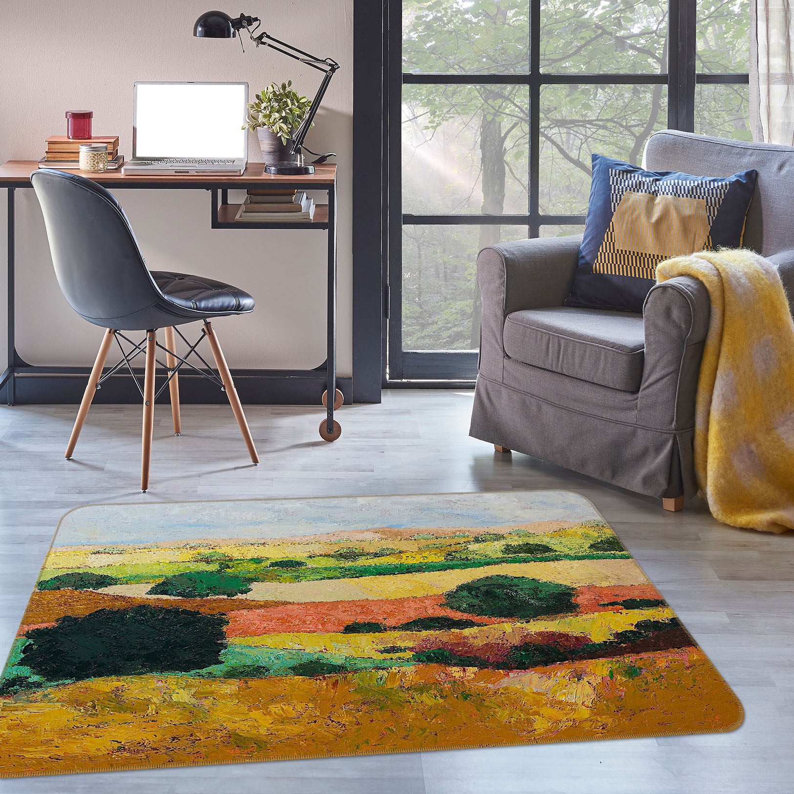 3D Colored Valley 1021 Allan P. Friedlander Rug Non Slip Rug Mat