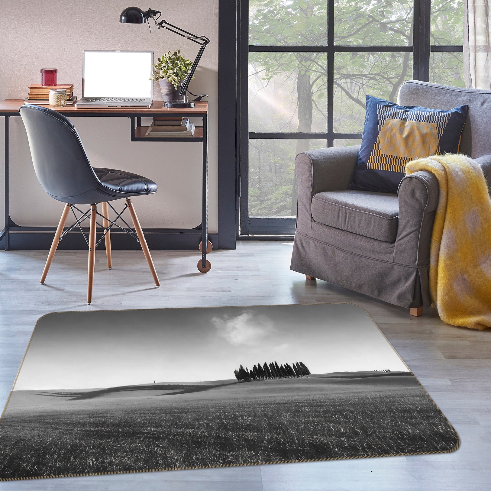 3D Grey Desert 1094 Marco Carmassi Rug Non Slip Rug Mat