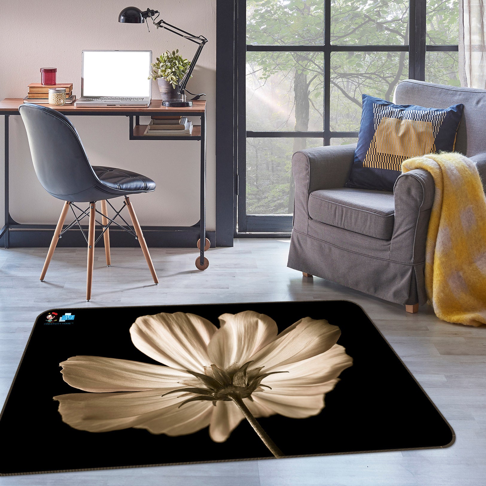 3D Beautiful Flower 6705 Assaf Frank Rug Non Slip Rug Mat