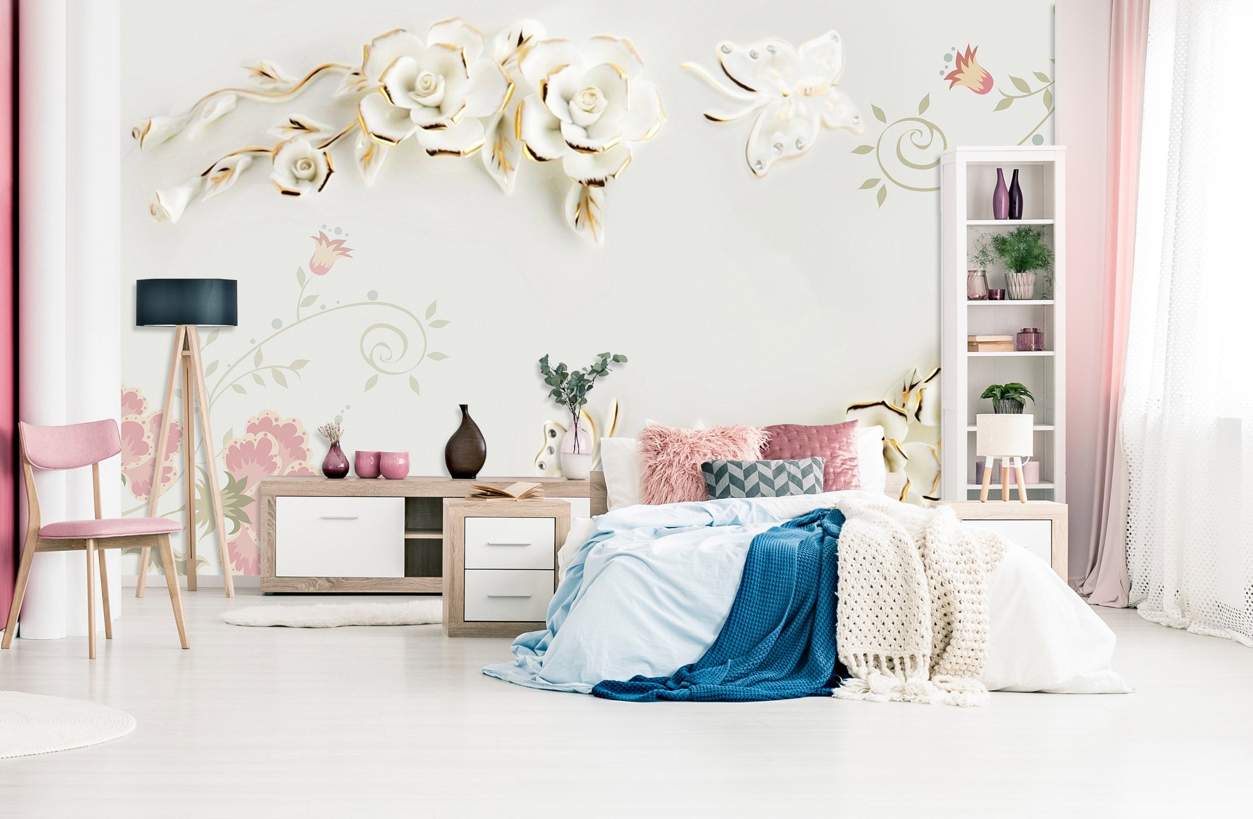 3D Flowers Bloom 1608 Wall Murals