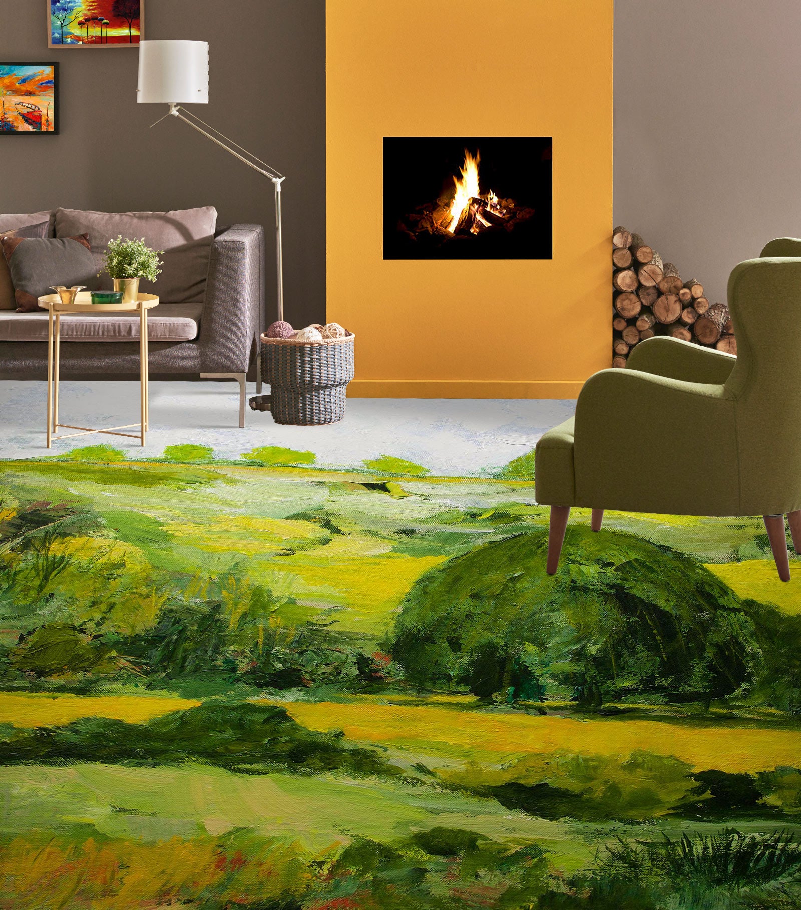 3D Grassland 9647 Allan P. Friedlander Floor Mural  Wallpaper Murals Self-Adhesive Removable Print Epoxy