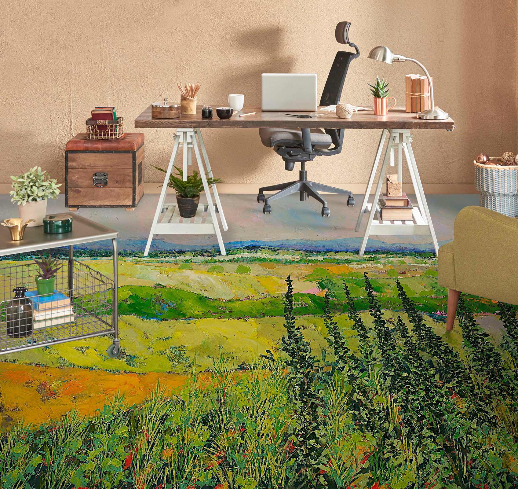 3D Grass Fielde 9560 Allan P. Friedlander Floor Mural  Wallpaper Murals Self-Adhesive Removable Print Epoxy