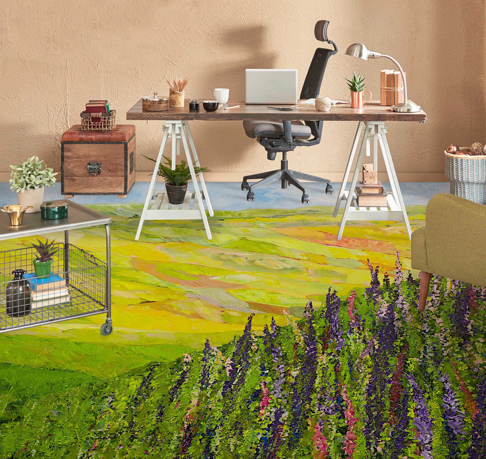 3D Lawn Hillside Grass 9557 Allan P. Friedlander Floor Mural  Wallpaper Murals Self-Adhesive Removable Print Epoxy