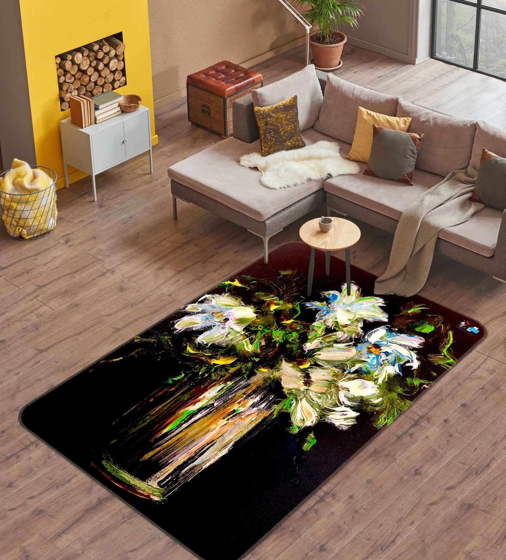 3D Painted Bouquet 1292 Skromova Marina Rug Non Slip Rug Mat