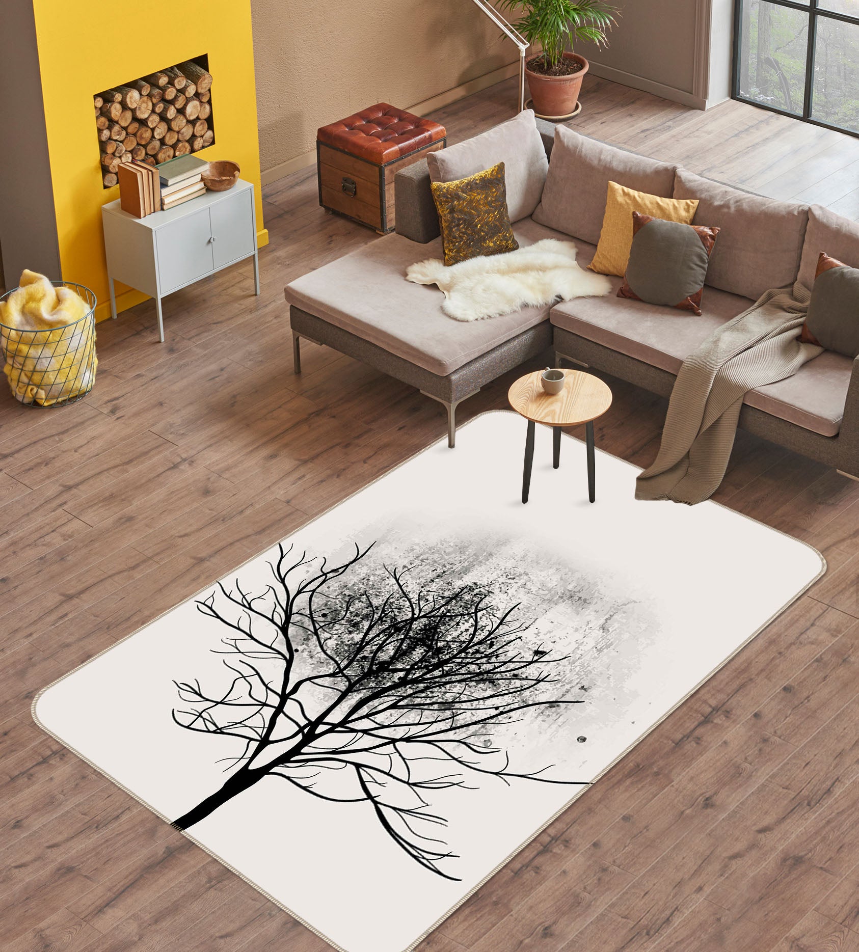 3D Dead Branch 1023 Boris Draschoff Rug Non Slip Rug Mat