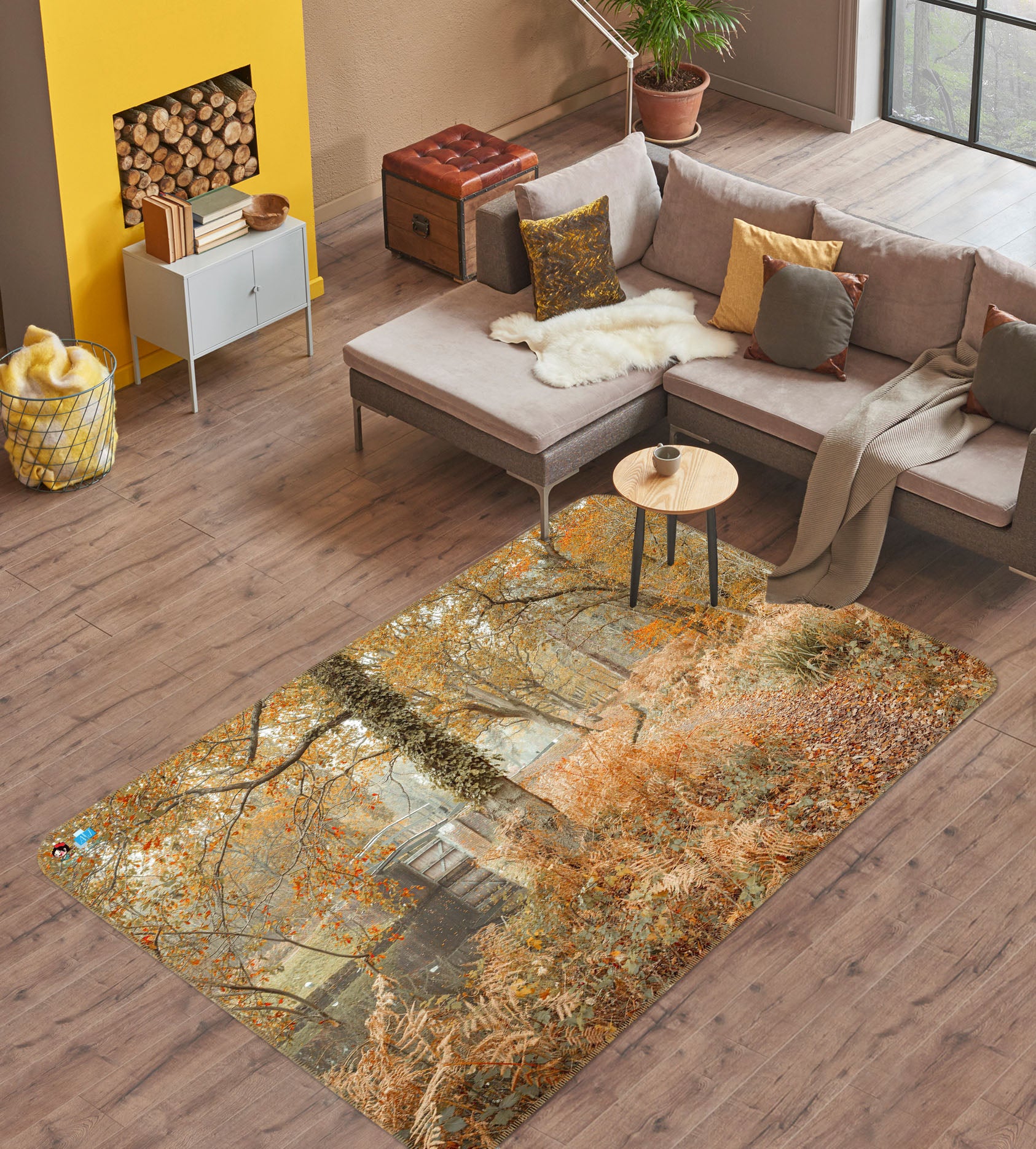 3D Fallen Leaves 6750 Assaf Frank Rug Non Slip Rug Mat