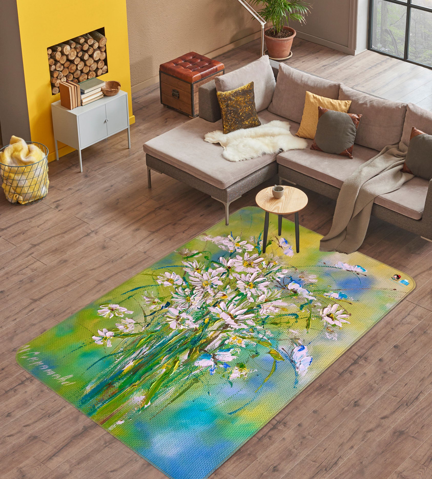 3D Painted Bouquet 1266 Skromova Marina Rug Non Slip Rug Mat