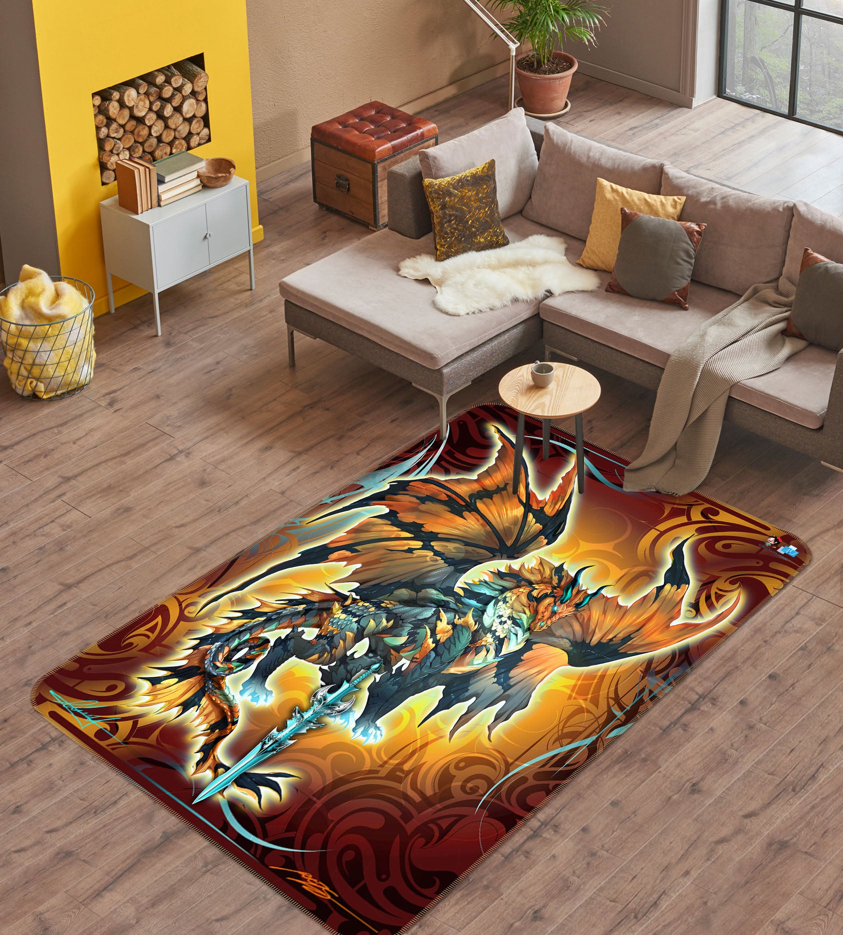 3D Dragon Wings 8236 Ruth Thompson Rug Non Slip Rug Mat