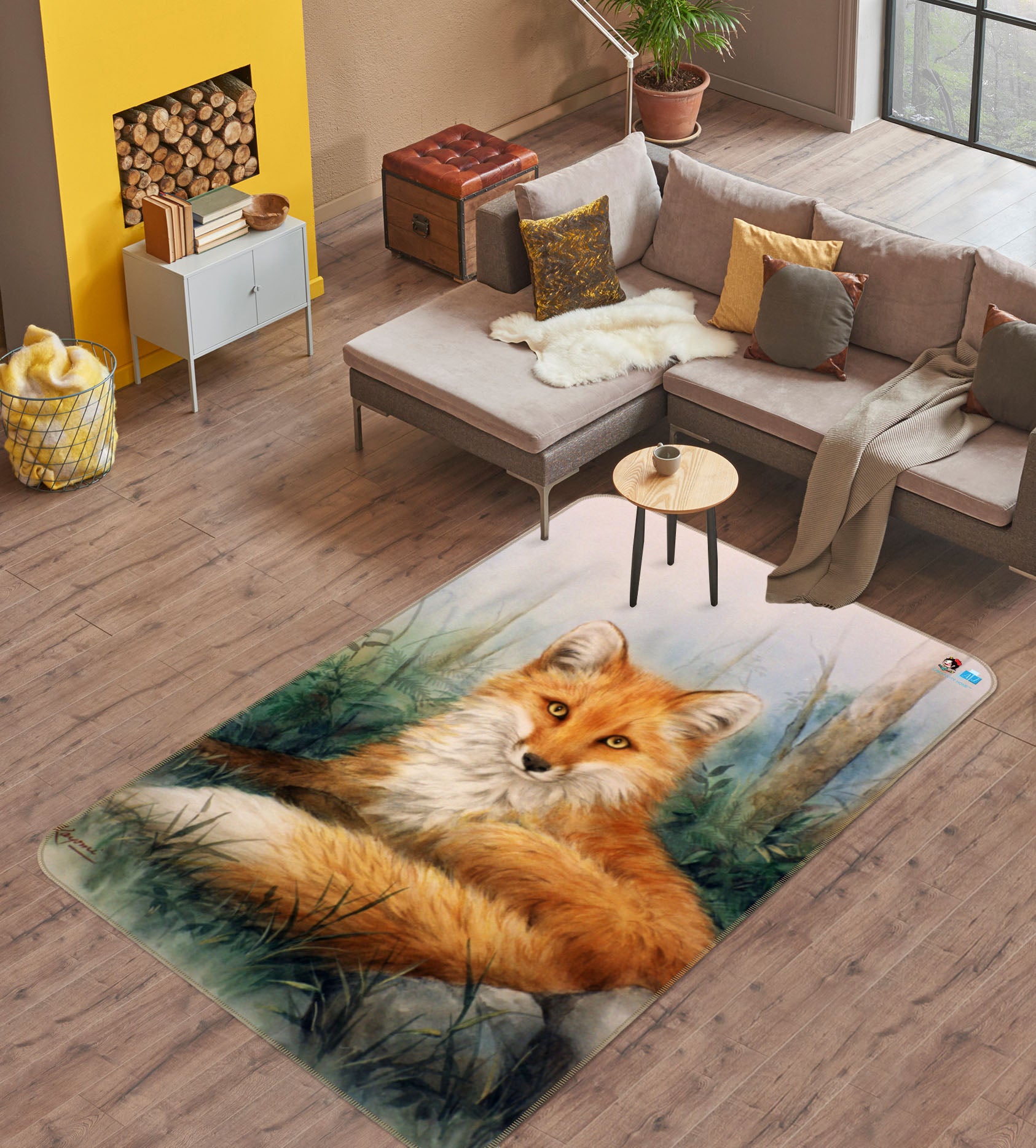 3D Animal Fox 5708 Kayomi Harai Rug Non Slip Rug Mat