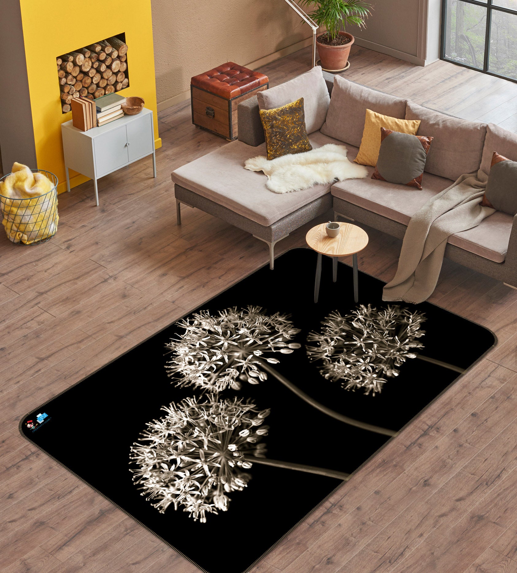 3D Bloom Flower 6703 Assaf Frank Rug Non Slip Rug Mat