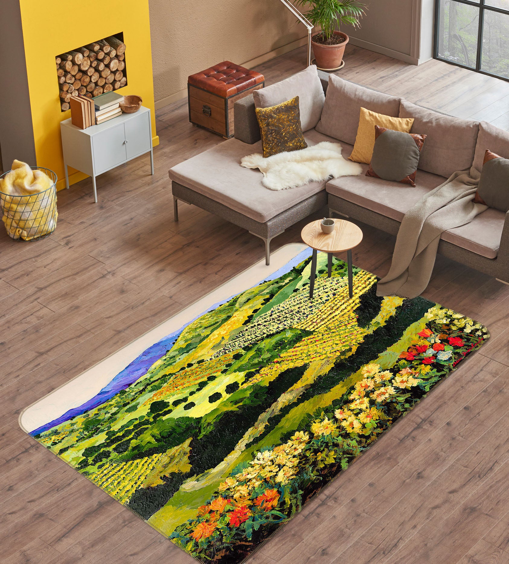 3D Summer Garden 1006 Allan P. Friedlander Rug Non Slip Rug Mat