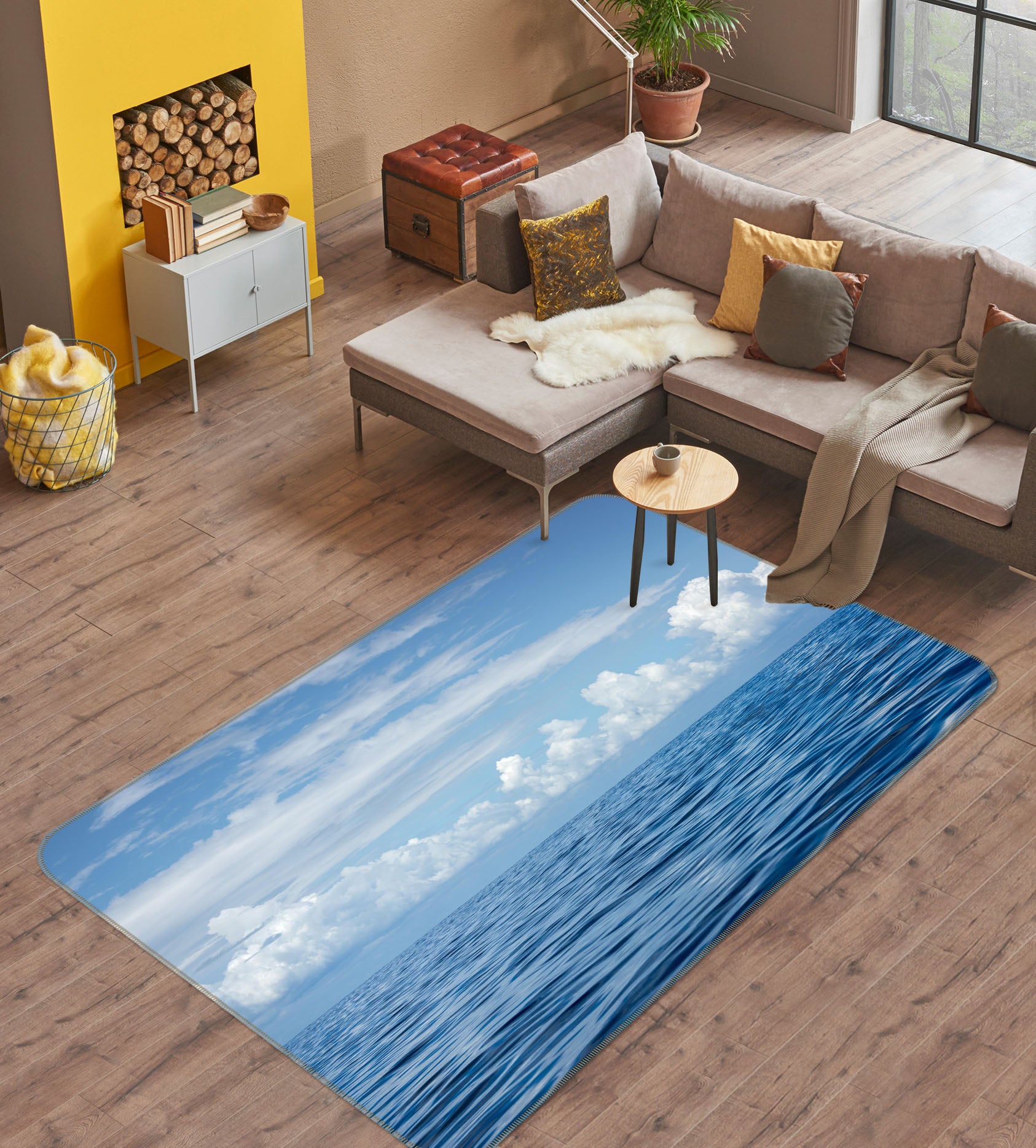 3D Blue Ocean Waves 1103 Marco Carmassi Rug Non Slip Rug Mat