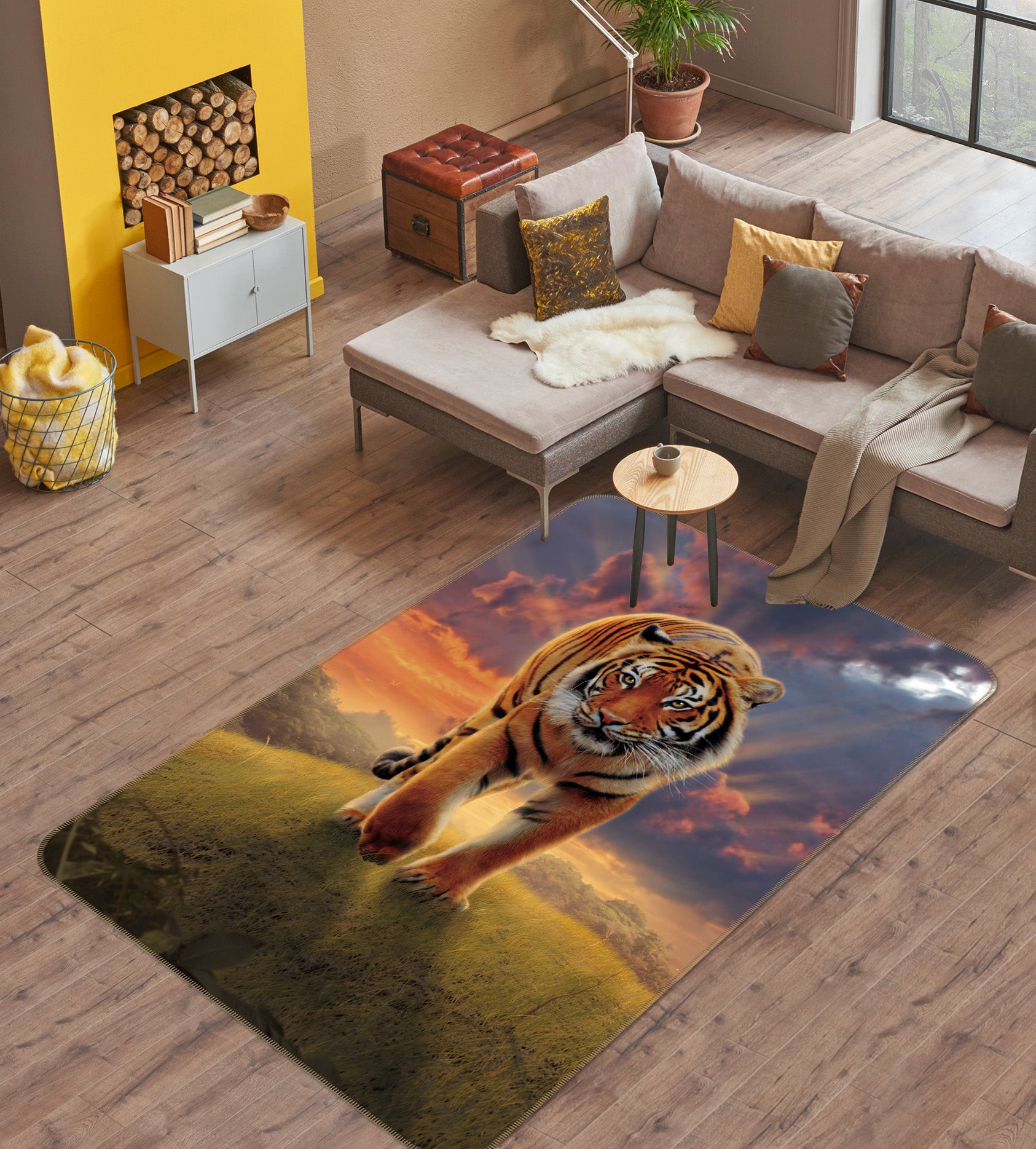 3D Rising Tiger 1061 Vincent Hie Rug Non Slip Rug Mat