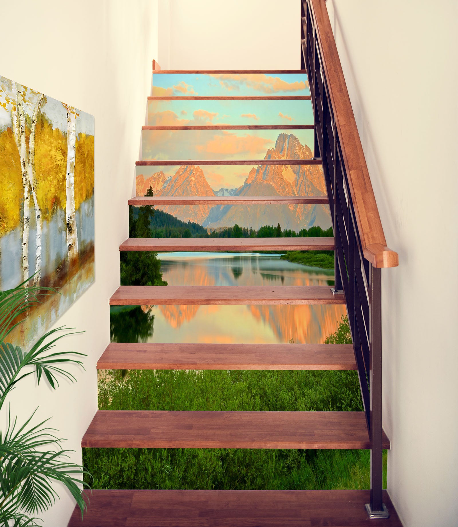 3D Grass Lake Mountain 94132 Kathy Barefield Stair Risers