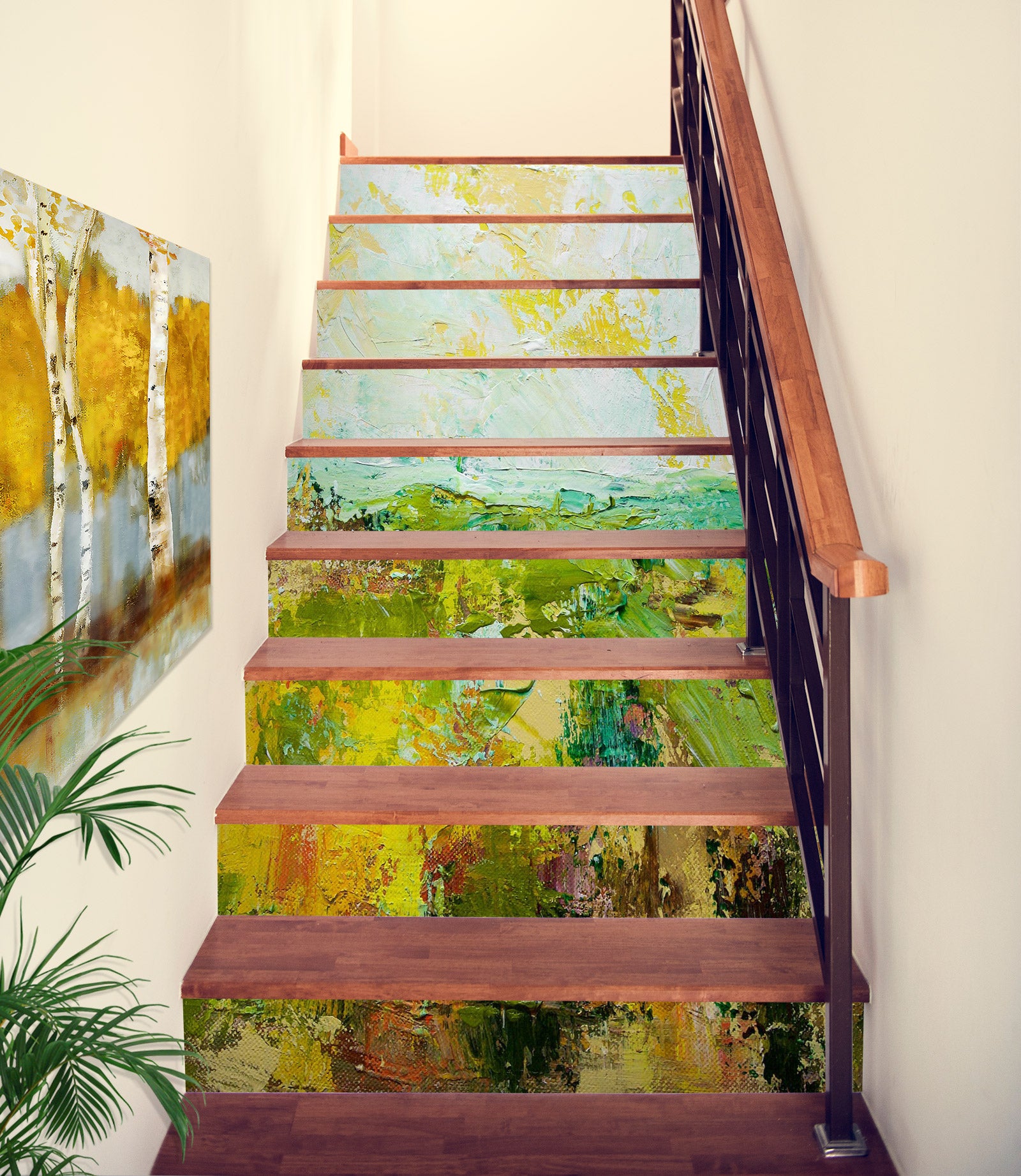 3D Field Grass Oil Painting 9057 Allan P. Friedlander Stair Risers