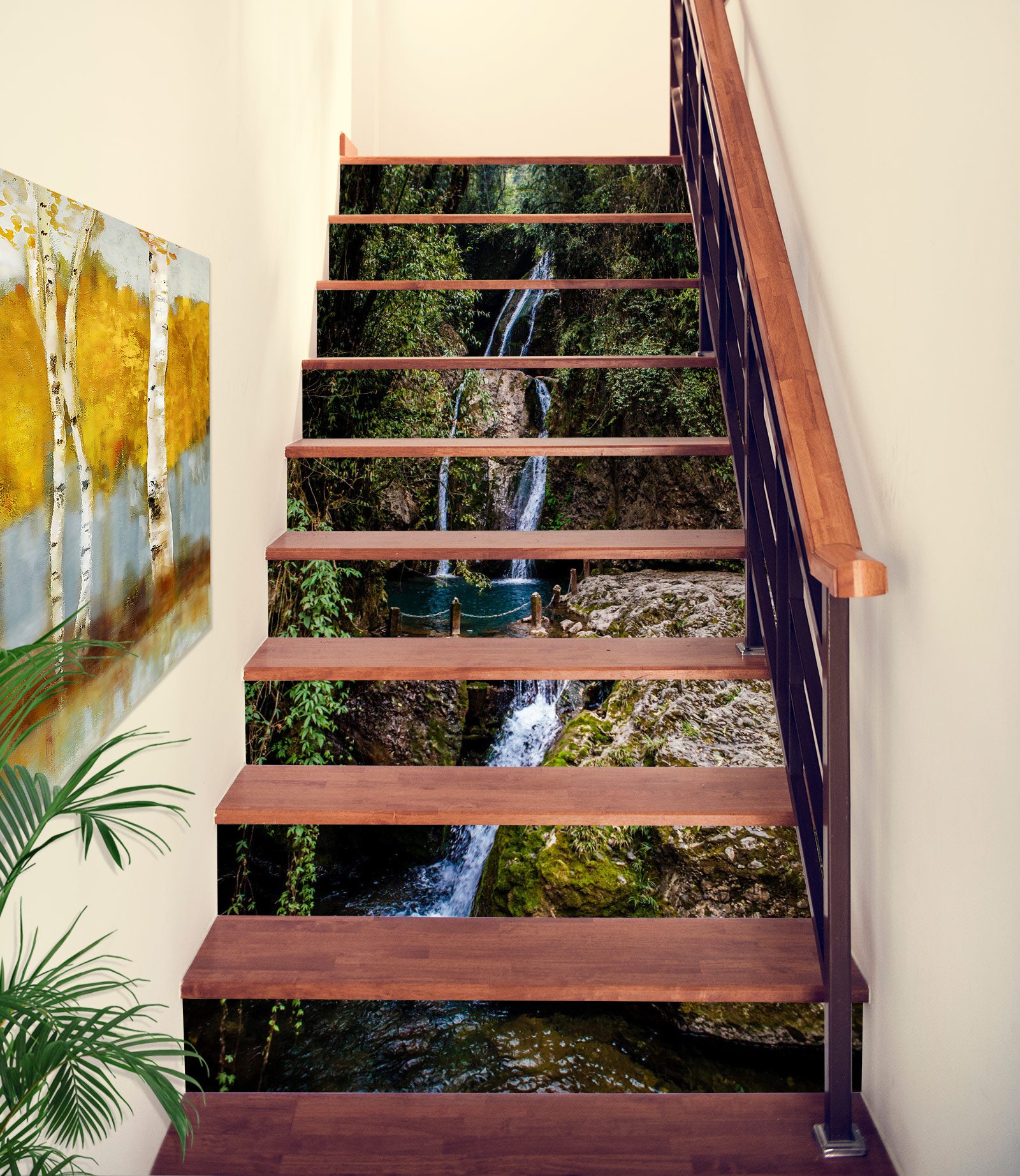 3D Moss Ancient Stones 207 Stair Risers