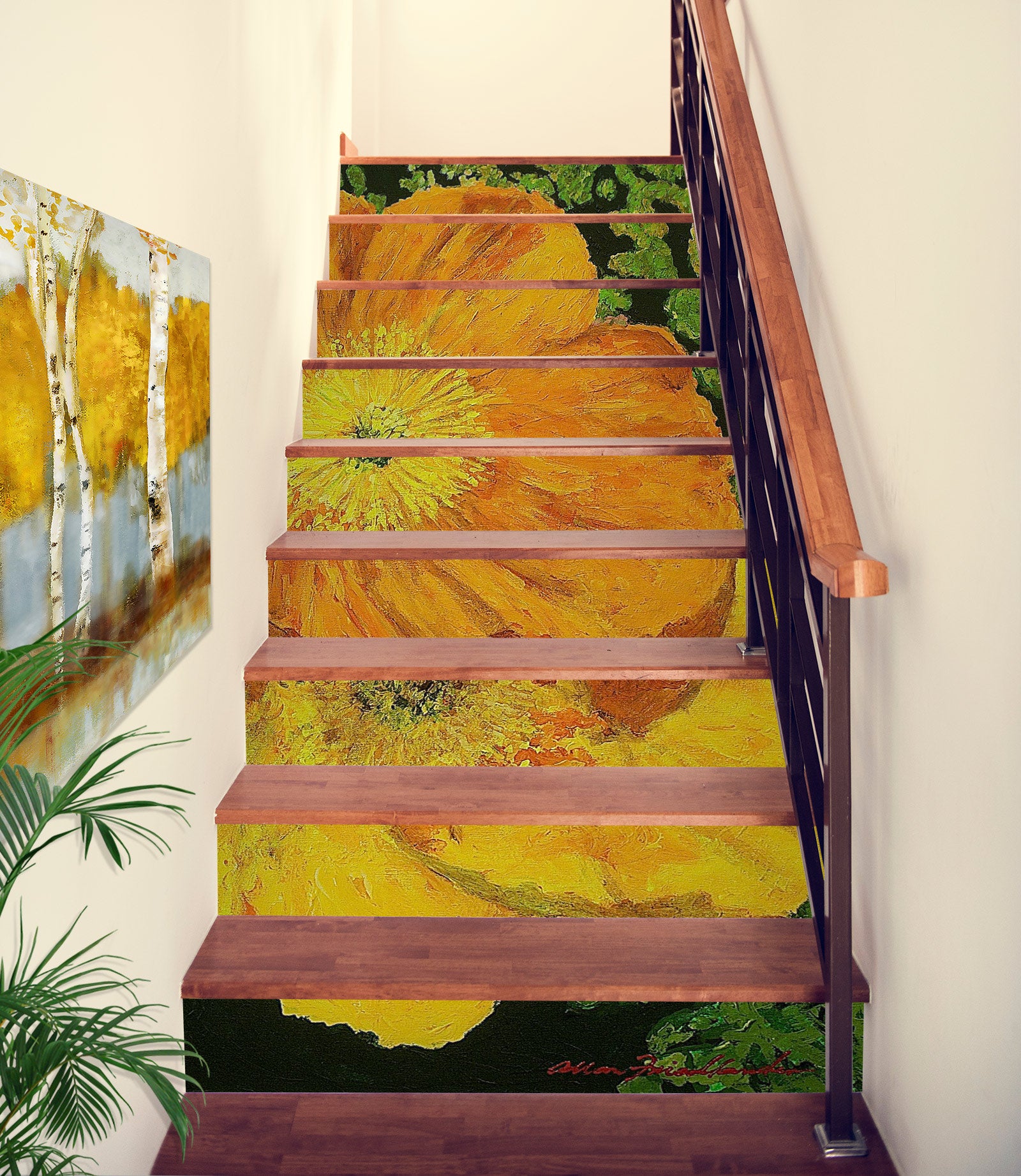 3D Yellow Flowers 89213 Allan P. Friedlander Stair Risers