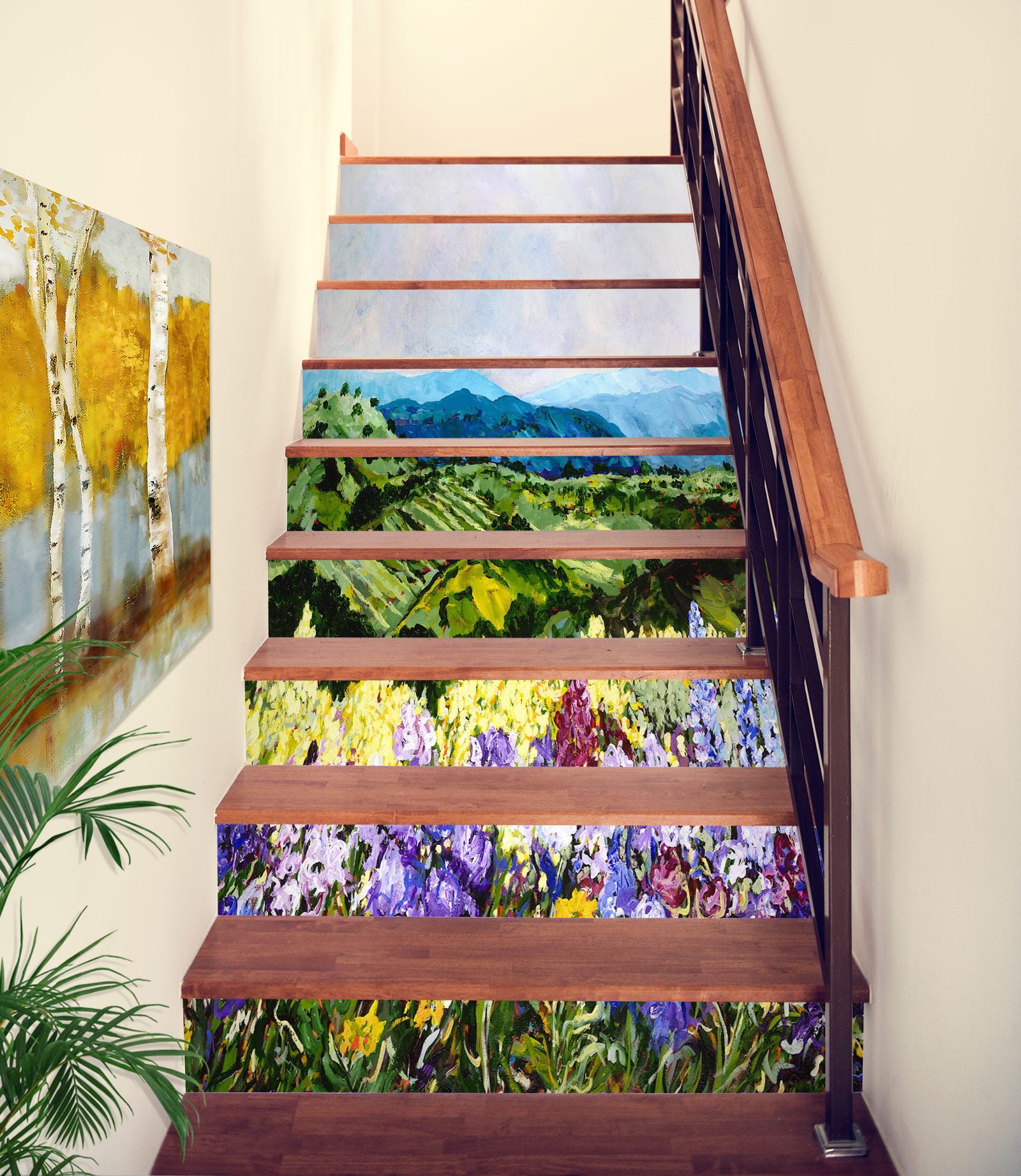 3D Flower Bush Hillside Field 89171 Allan P. Friedlander Stair Risers