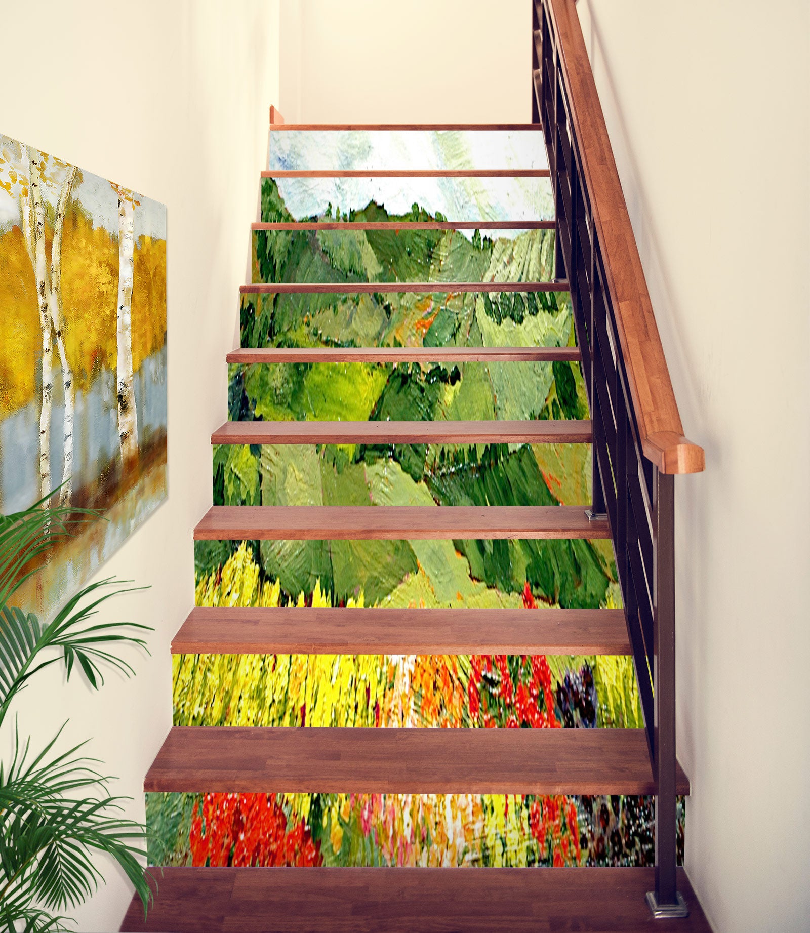 3D Field Hillside Colorful Flowers 89162 Allan P. Friedlander Stair Risers