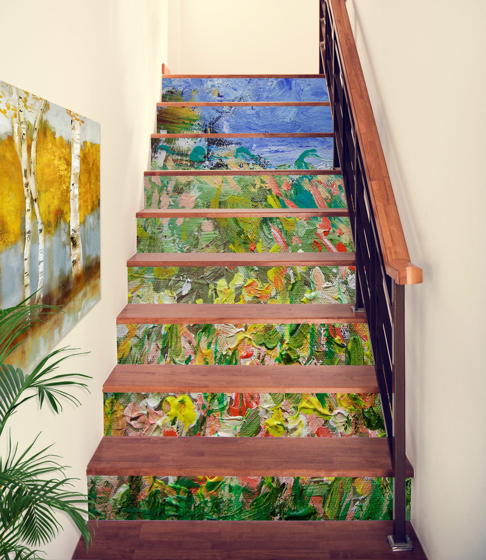 3D Colorful Flower Field Garden 9078 Allan P. Friedlander Stair Risers