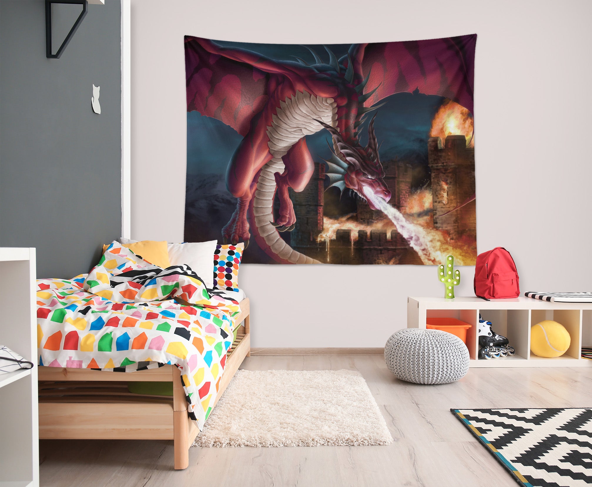 3D Spitfire Dragon 121193 Tom Wood Tapestry Hanging Cloth Hang