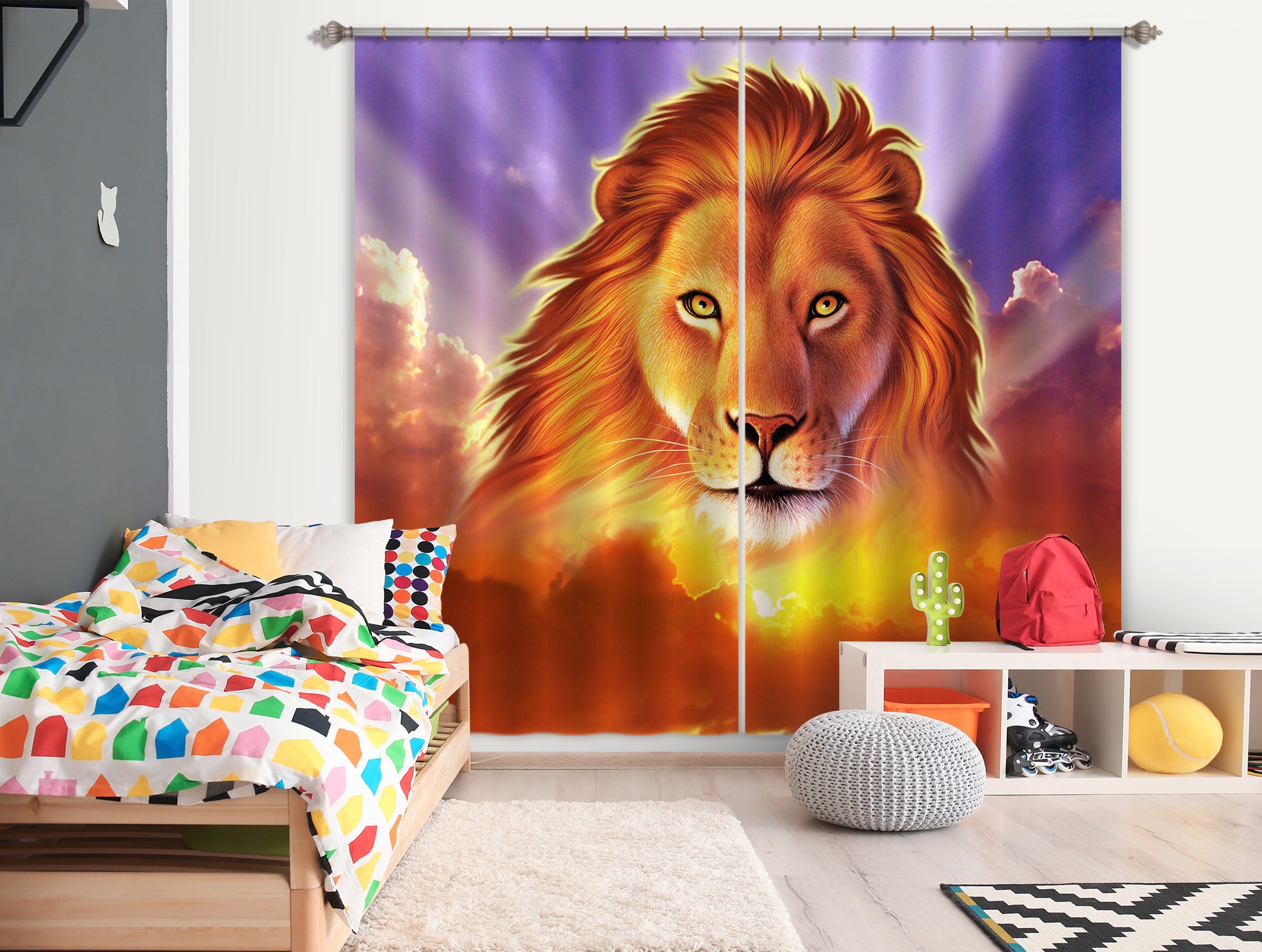 3D Lion King 069 Jerry LoFaro Curtain Curtains Drapes