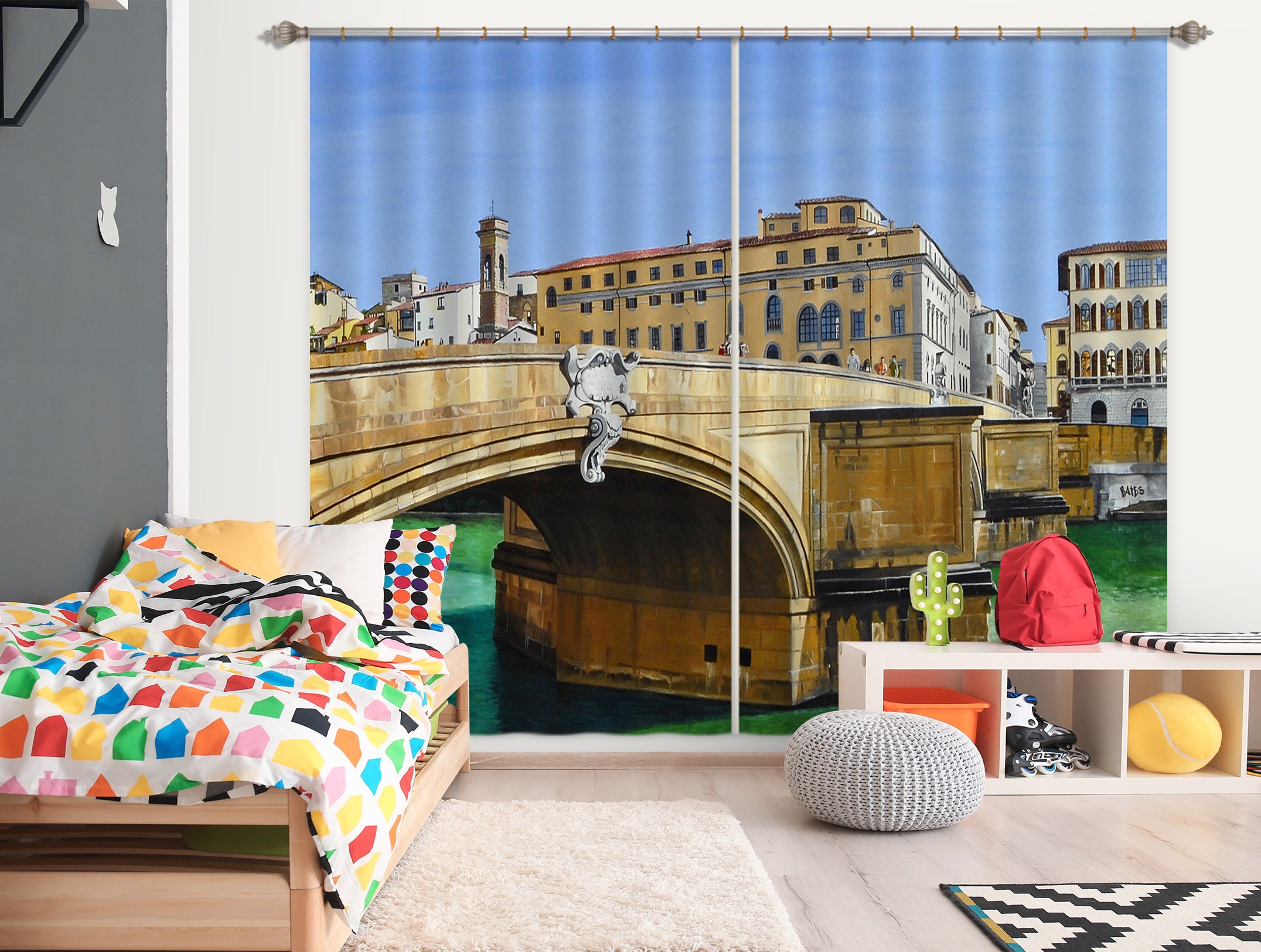 3D Bridge 11025 Matthew Holden Bates Curtain Curtains Drapes