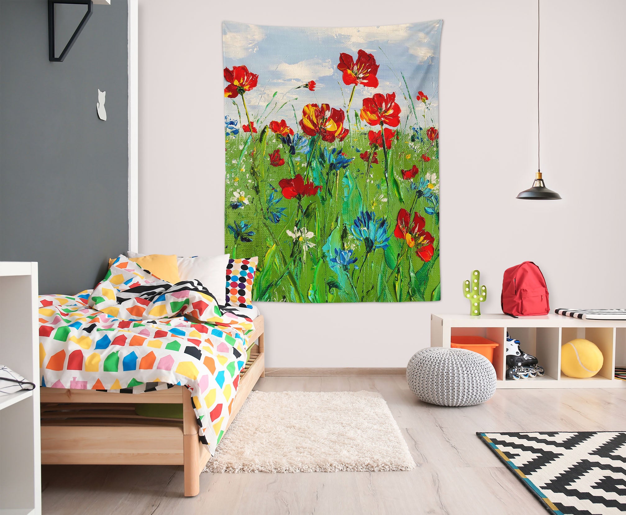 3D Red Flower 3708 Skromova Marina Tapestry Hanging Cloth Hang