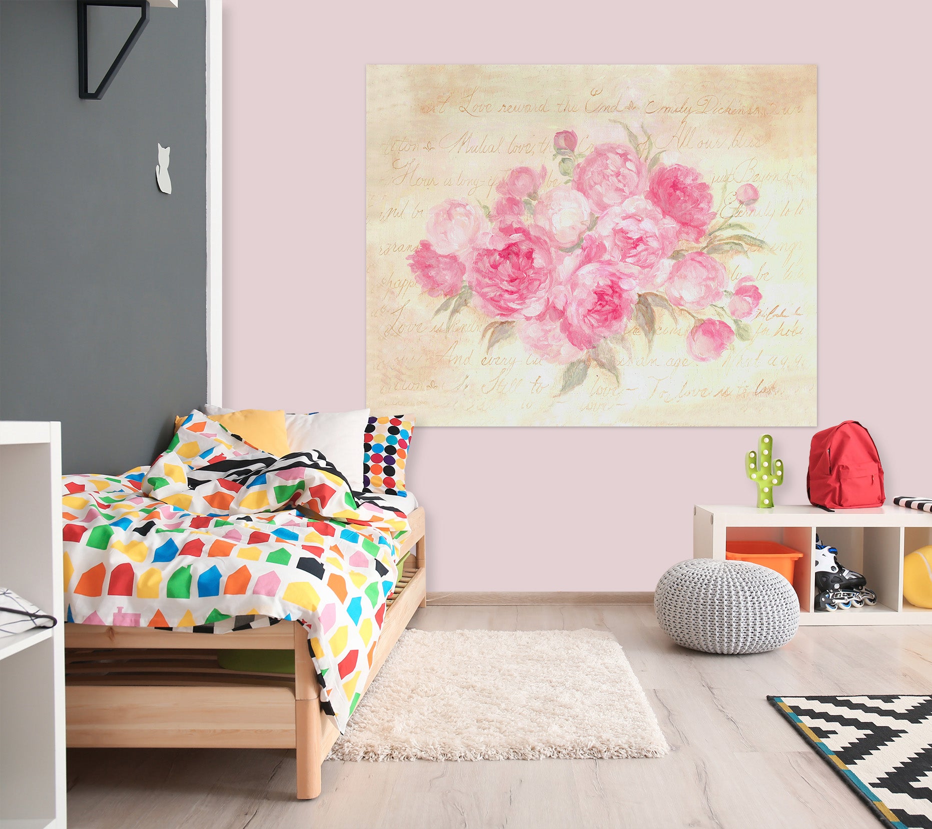 3D Flowers Pink 079 Debi Coules Wall Sticker