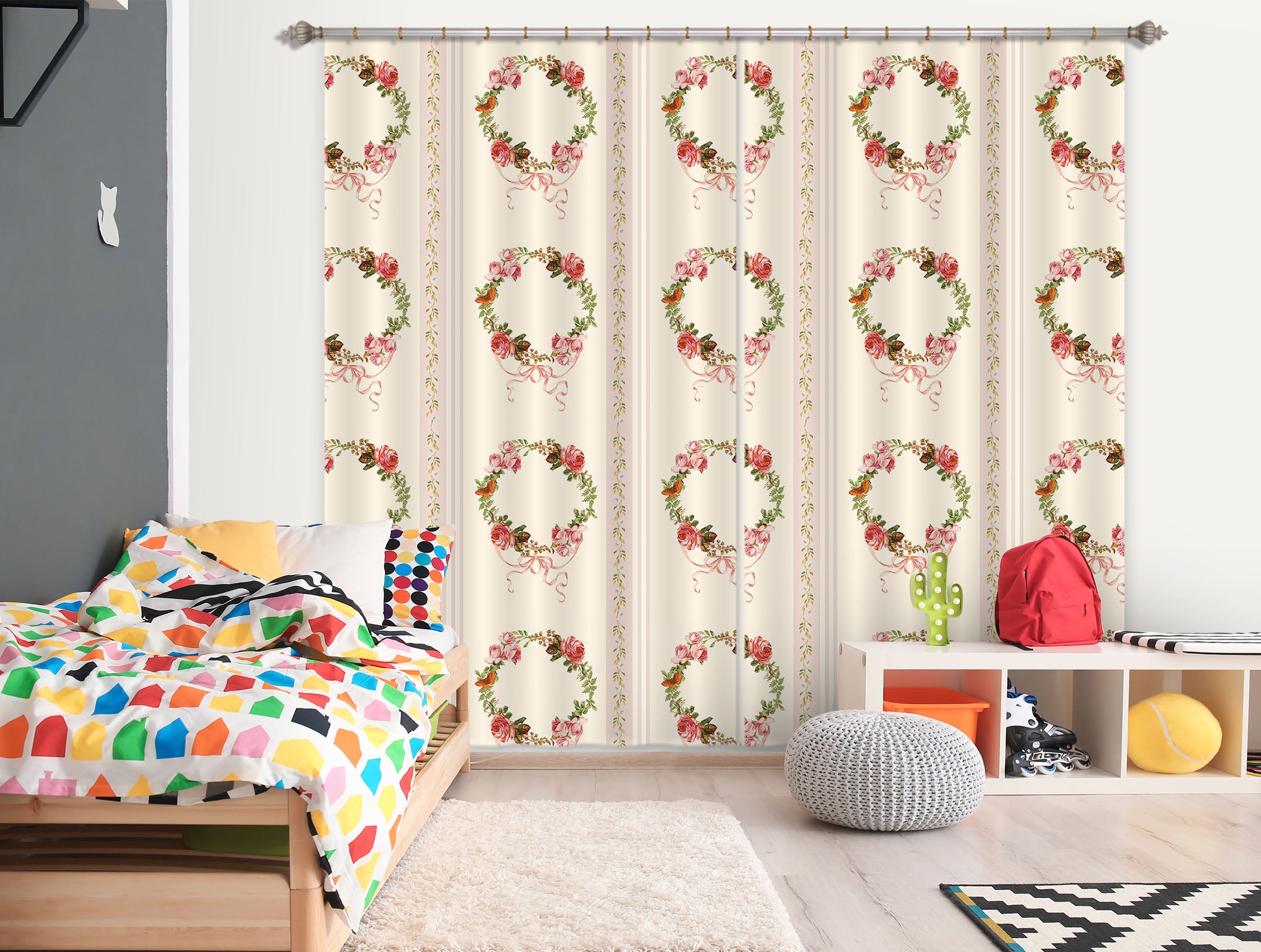 3D Flower Pattern 167 Uta Naumann Curtain Curtains Drapes