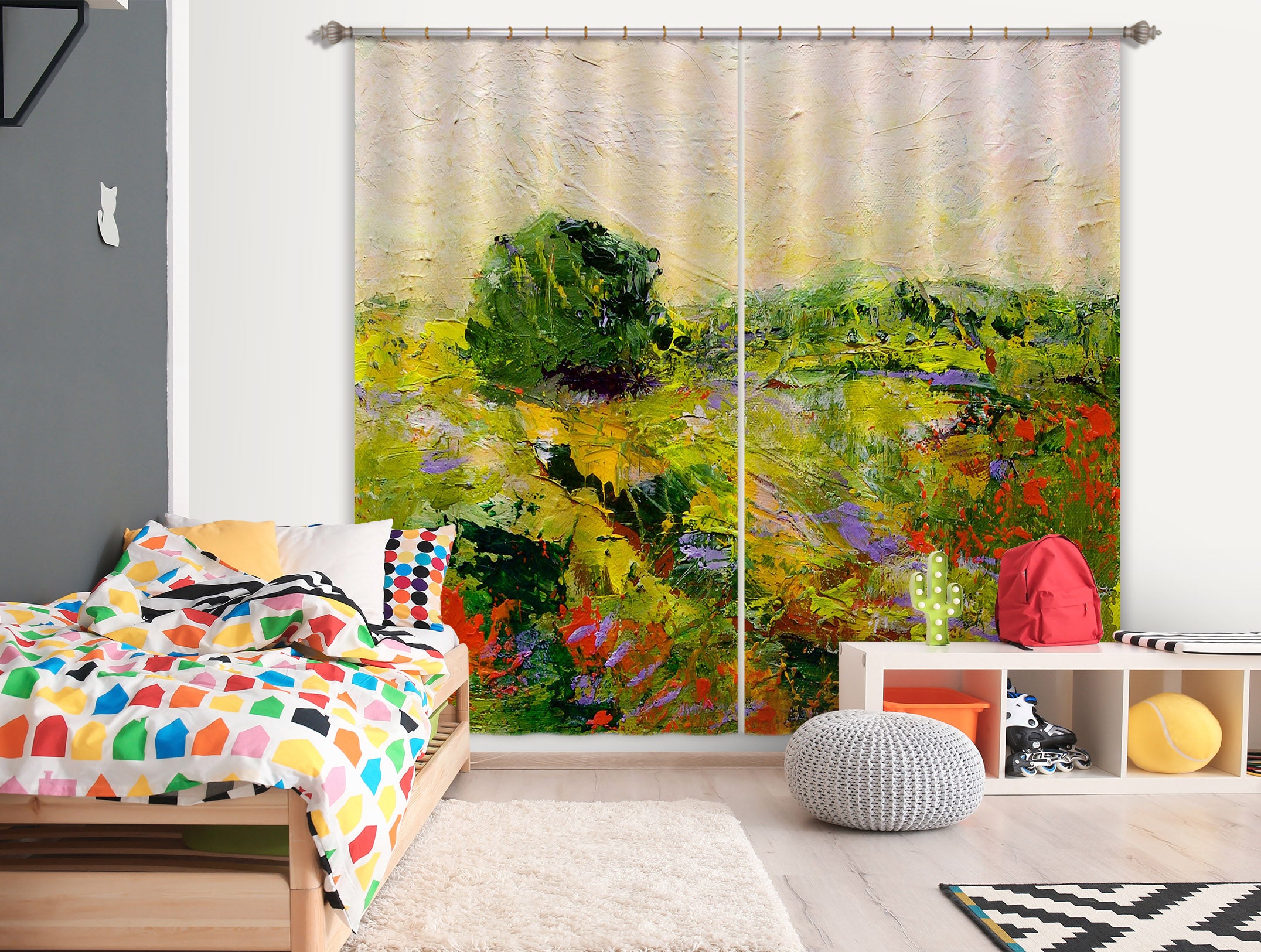 3D Wildflower Fragrance 232 Allan P. Friedlander Curtain Curtains Drapes