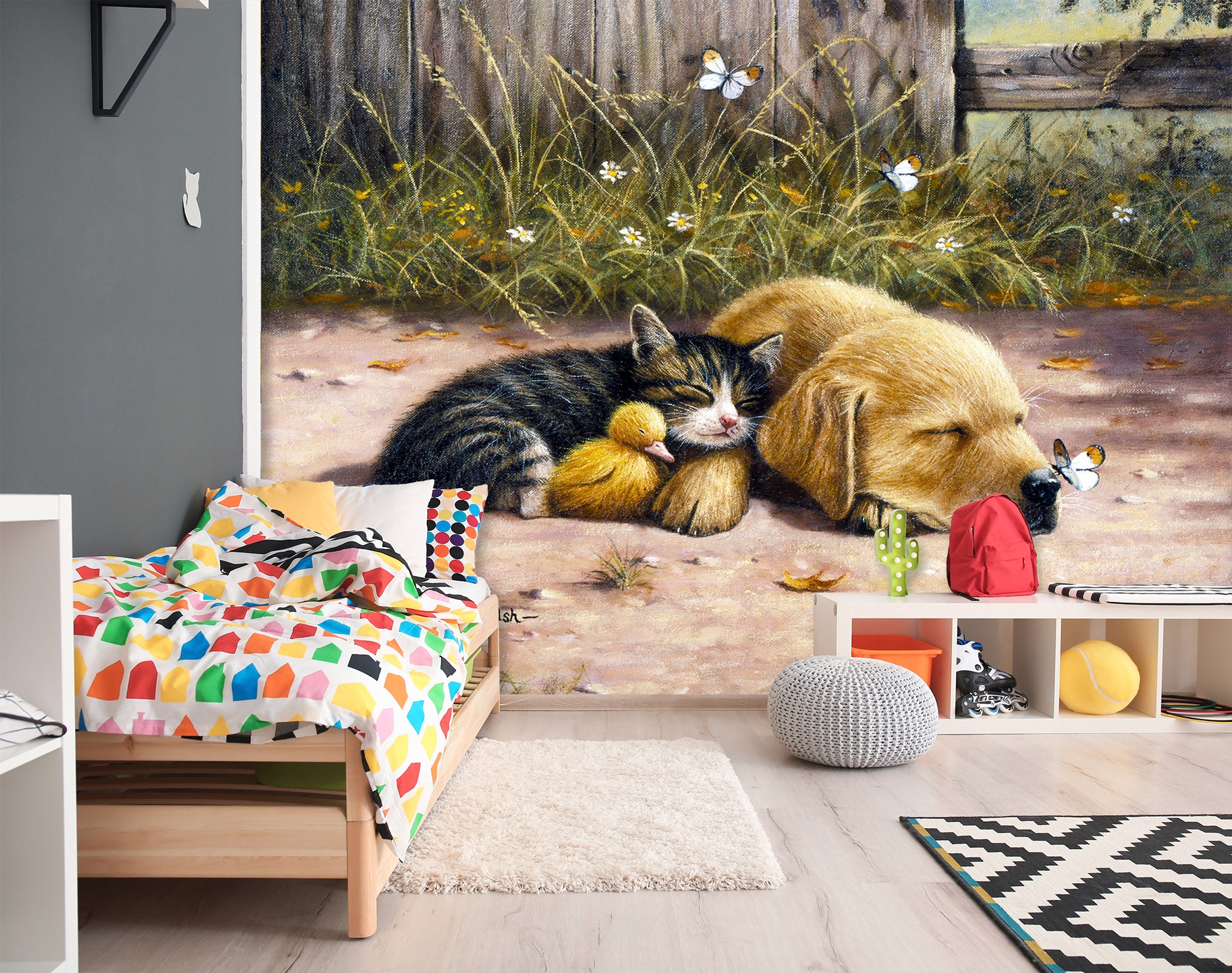 3D Animal Friends 102 Kevin Walsh Wall Mural Wall Murals