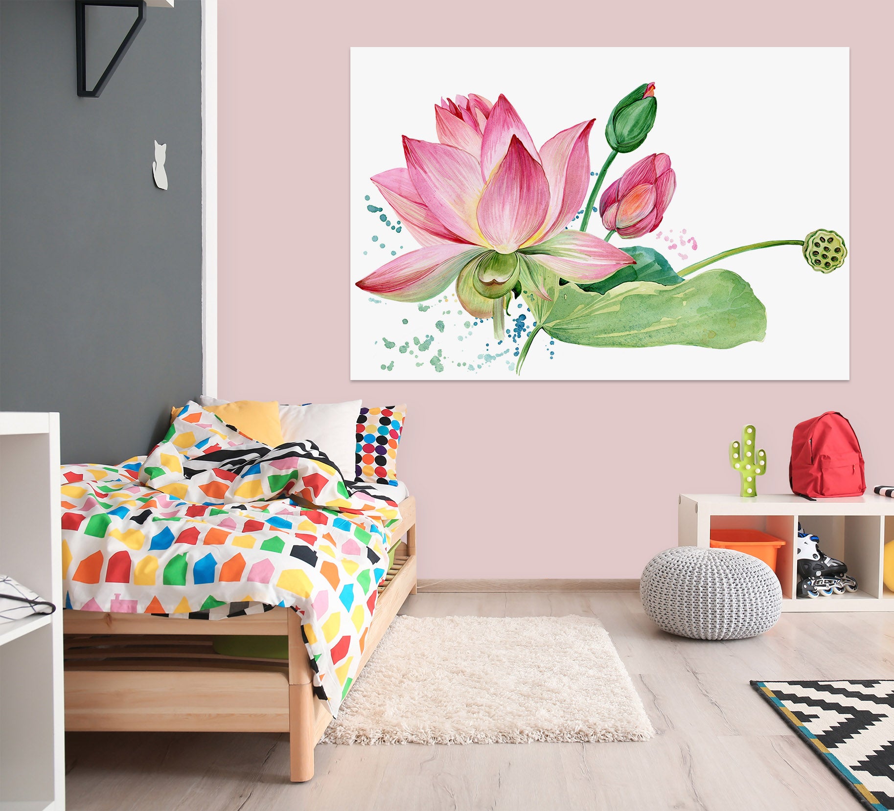 3D Beautiful Lotus 1085 Wall Sticker