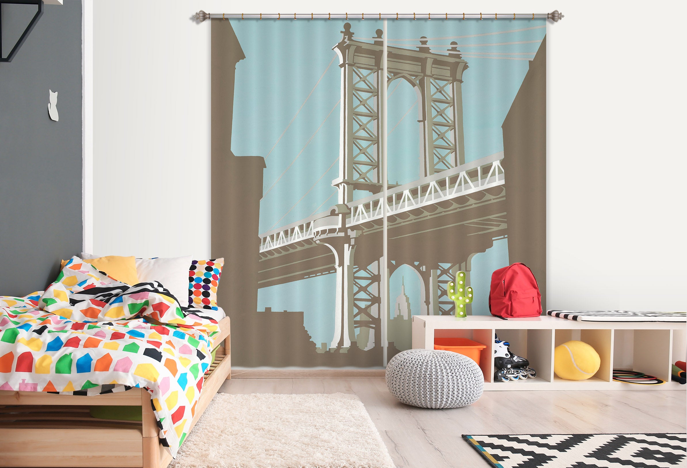 3D New York 124 Steve Read Curtain Curtains Drapes