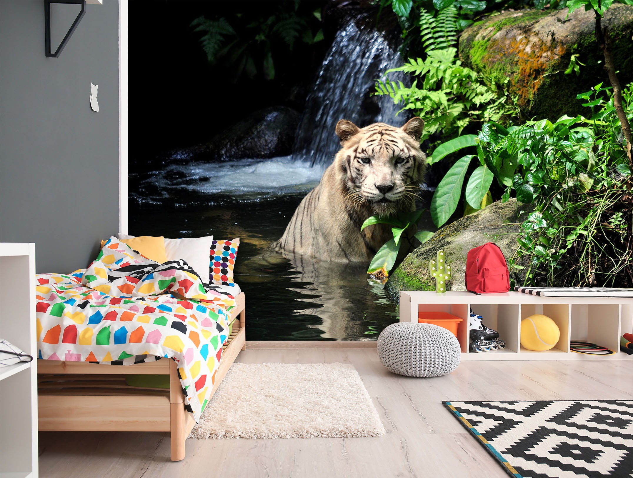 3D Tiger River 202 Wall Murals