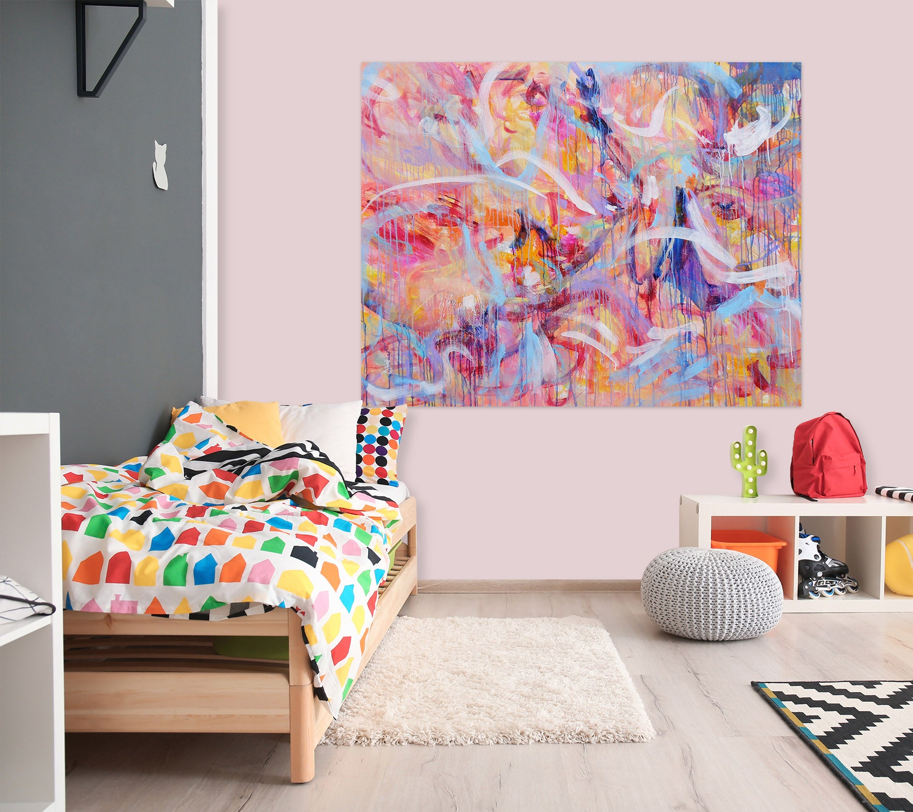 3D Colorful Graffiti 1713 Misako Chida Wall Sticker