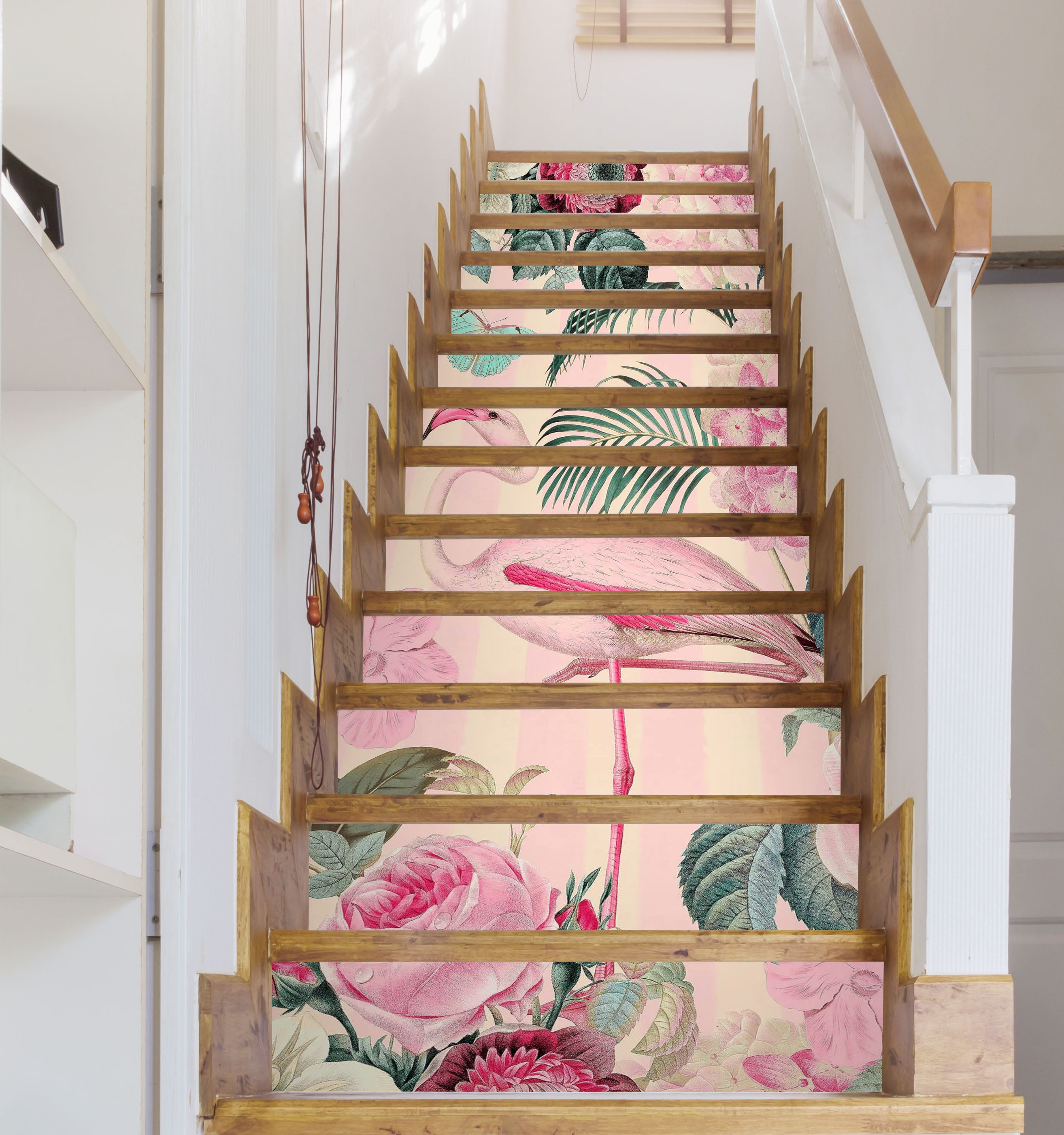 3D Flamingo Flowers 109203 Andrea Haase Stair Risers