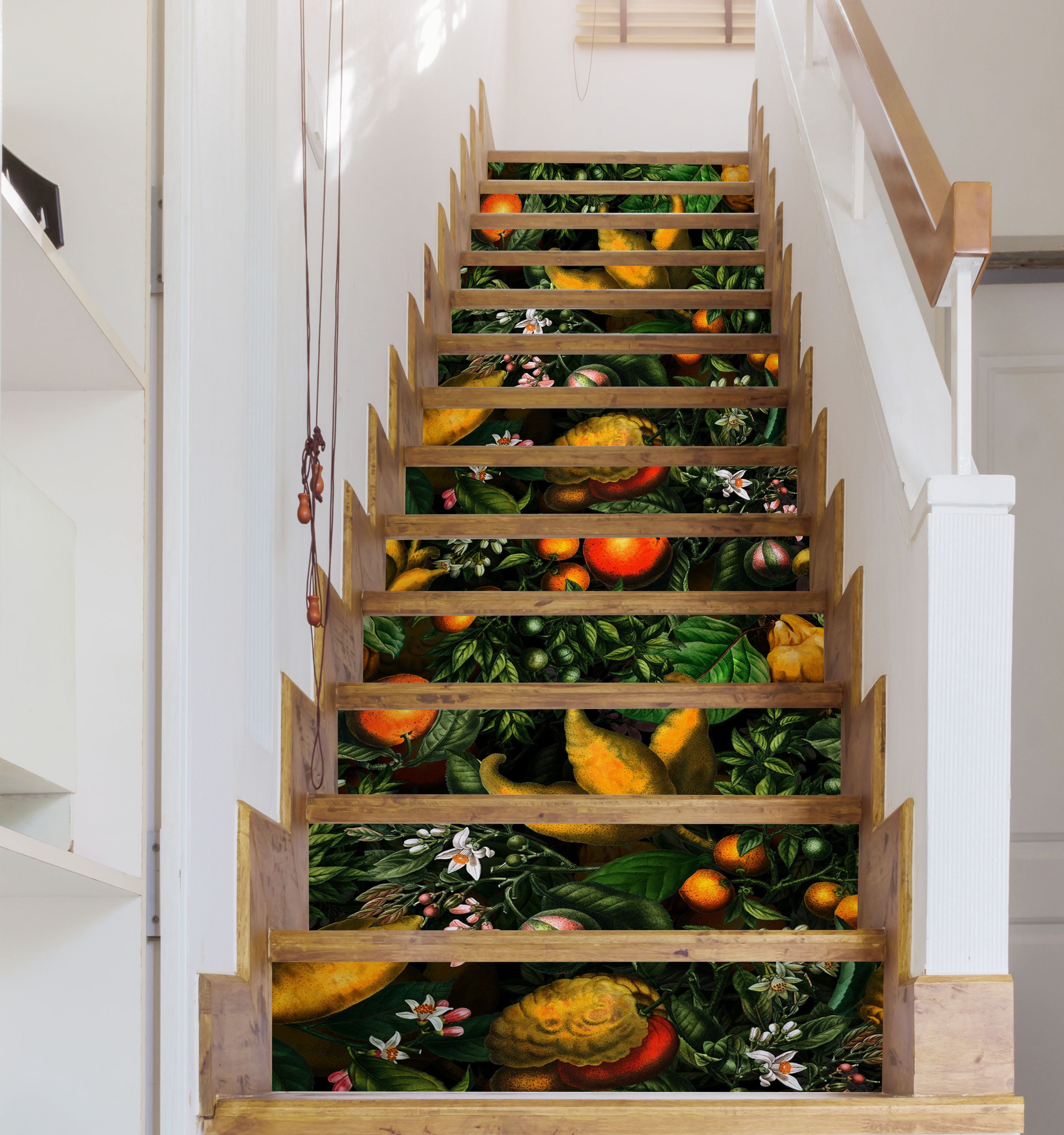 3D Orange Fruit Leaves 103224 Uta Naumann Stair Risers