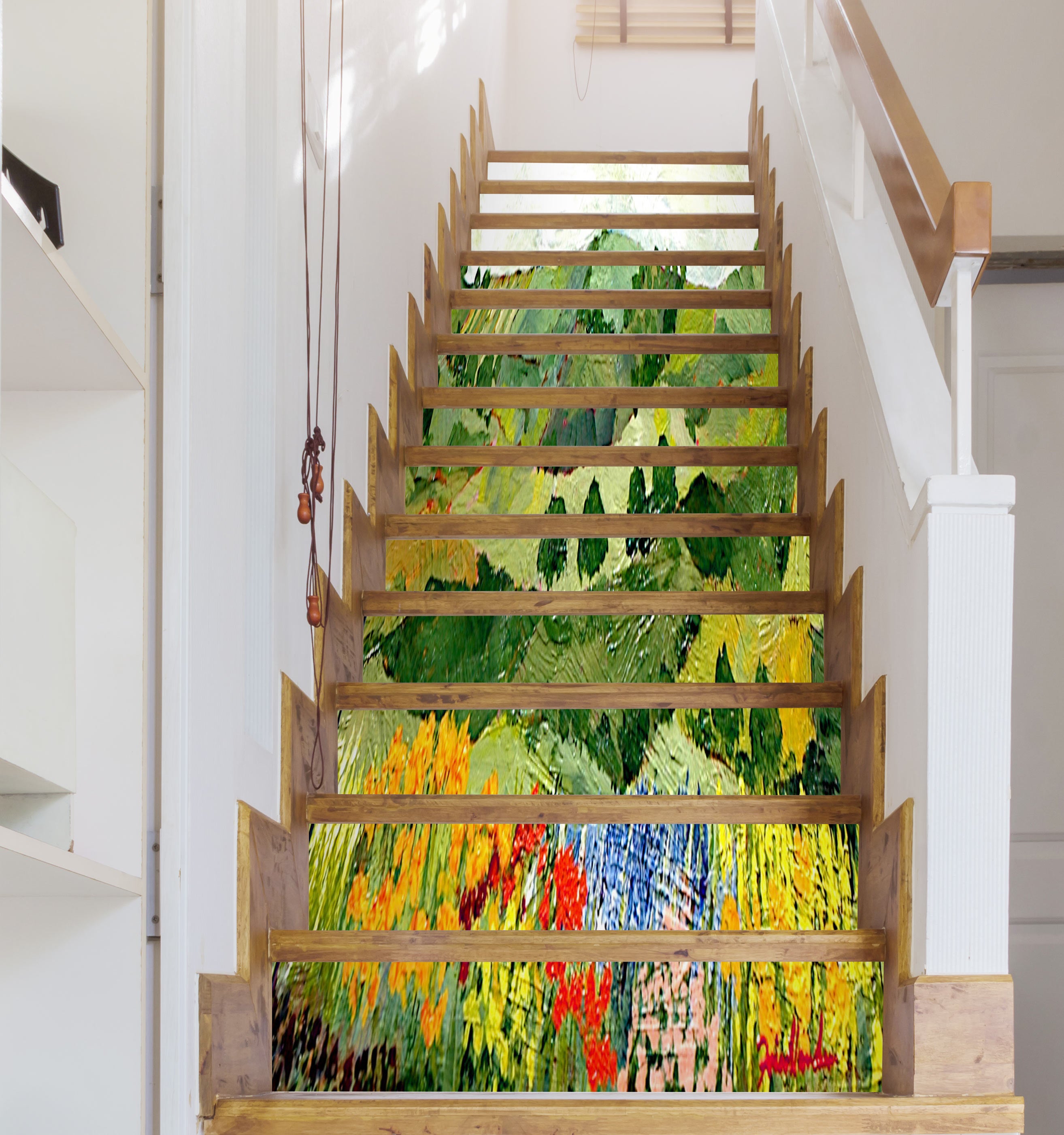 3D Colorful Flowers Field Hillside 89163 Allan P. Friedlander Stair Risers