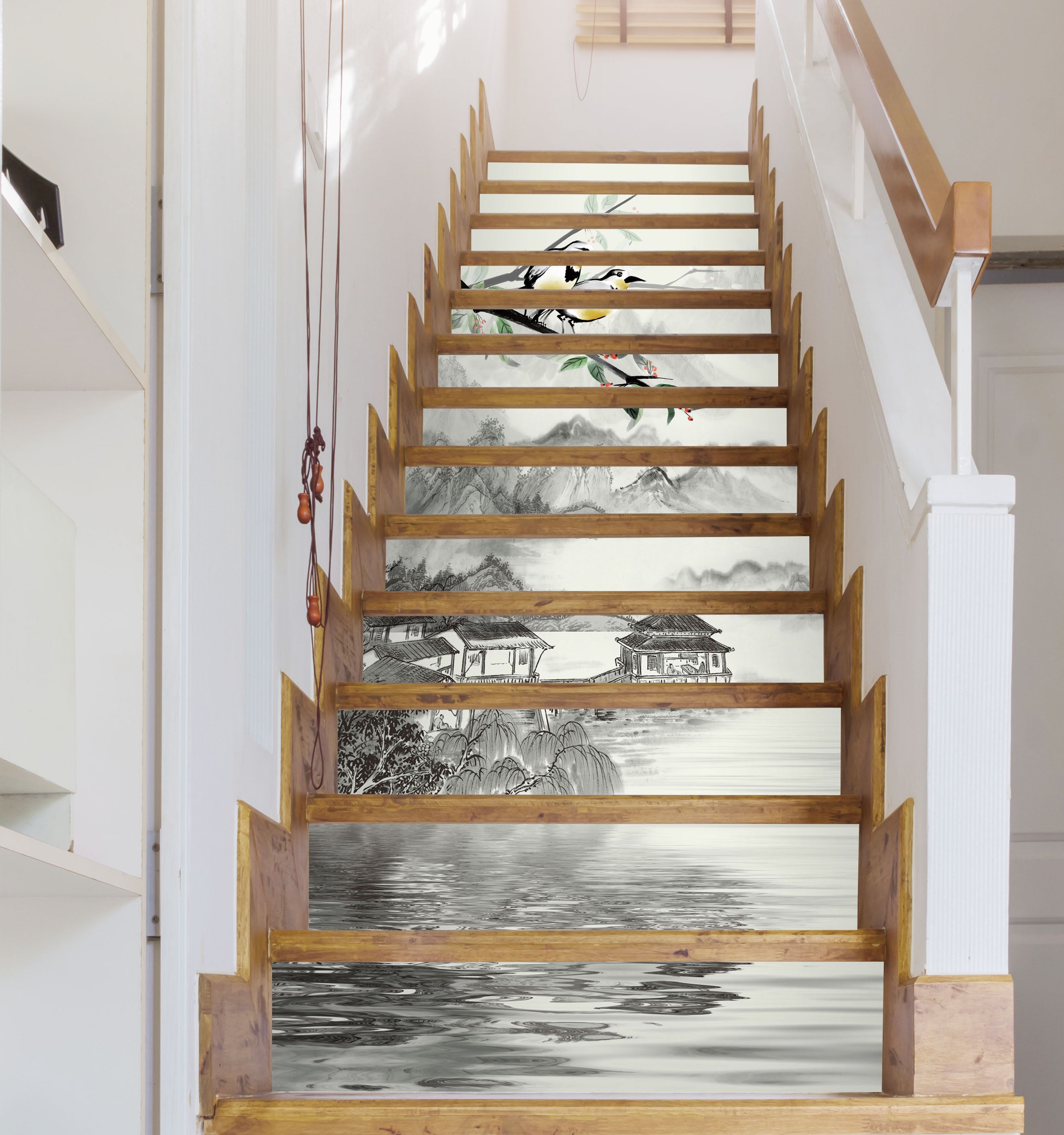 3D Light Ink Landscape 578 Stair Risers