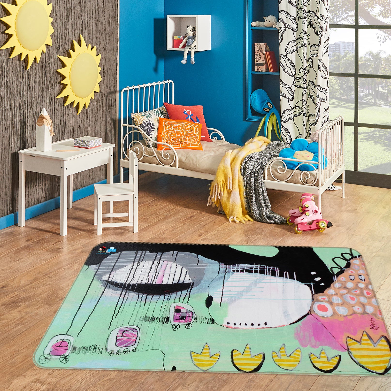 3D Colorful Abstract Painting 12391 Misako Chida Rug Non Slip Rug Mat
