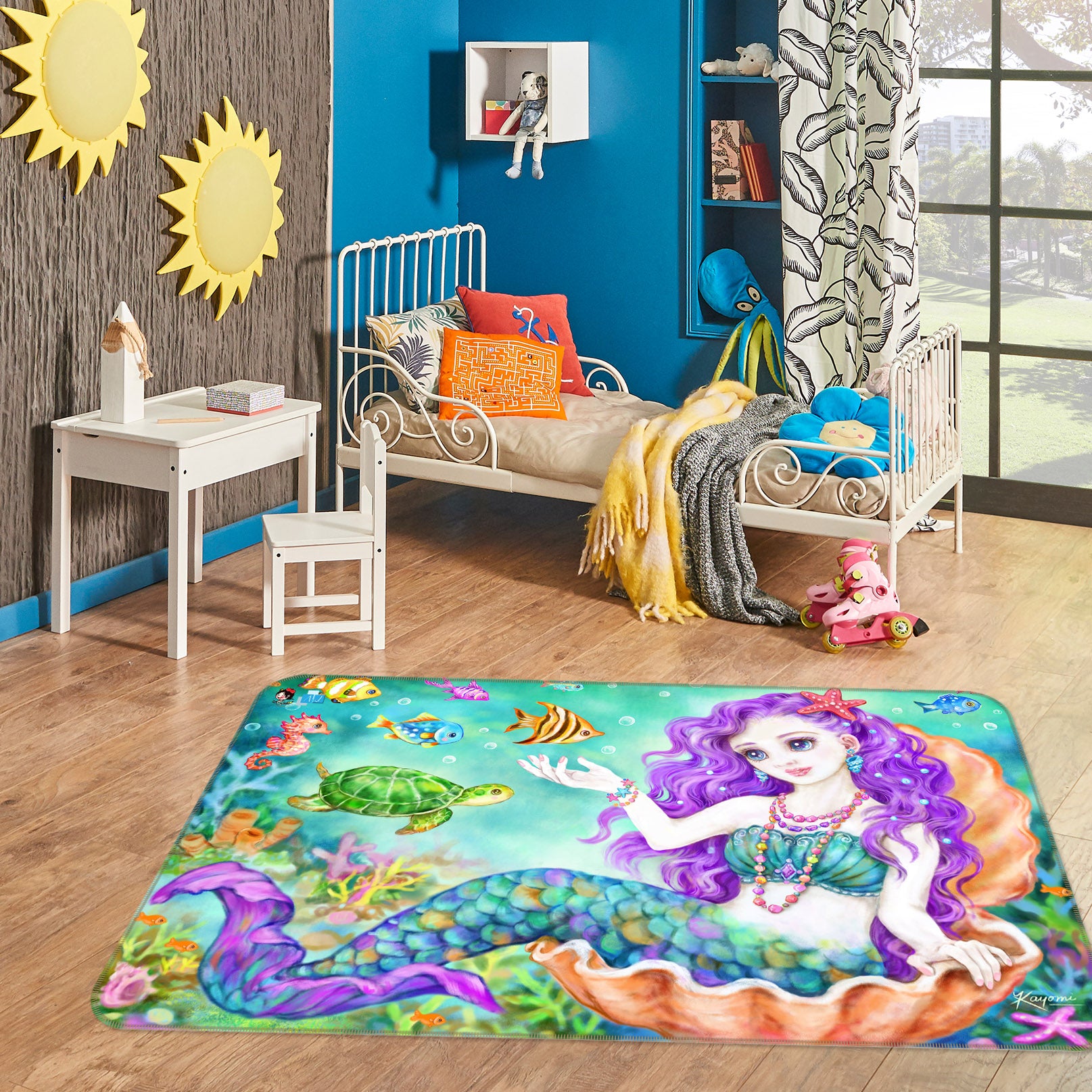 3D Beautiful Mermaid 5727 Kayomi Harai Rug Non Slip Rug Mat