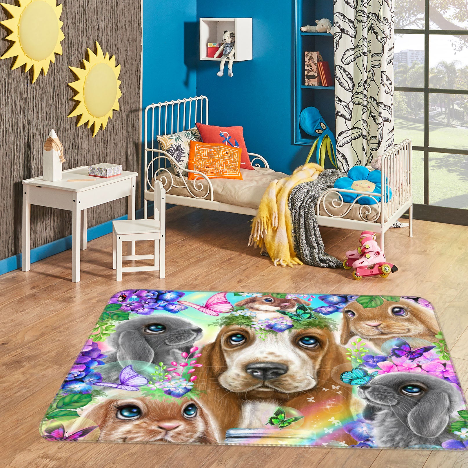 3D Butterfly Pet Dog 8501 Sheena Pike Rug Non Slip Rug Mat