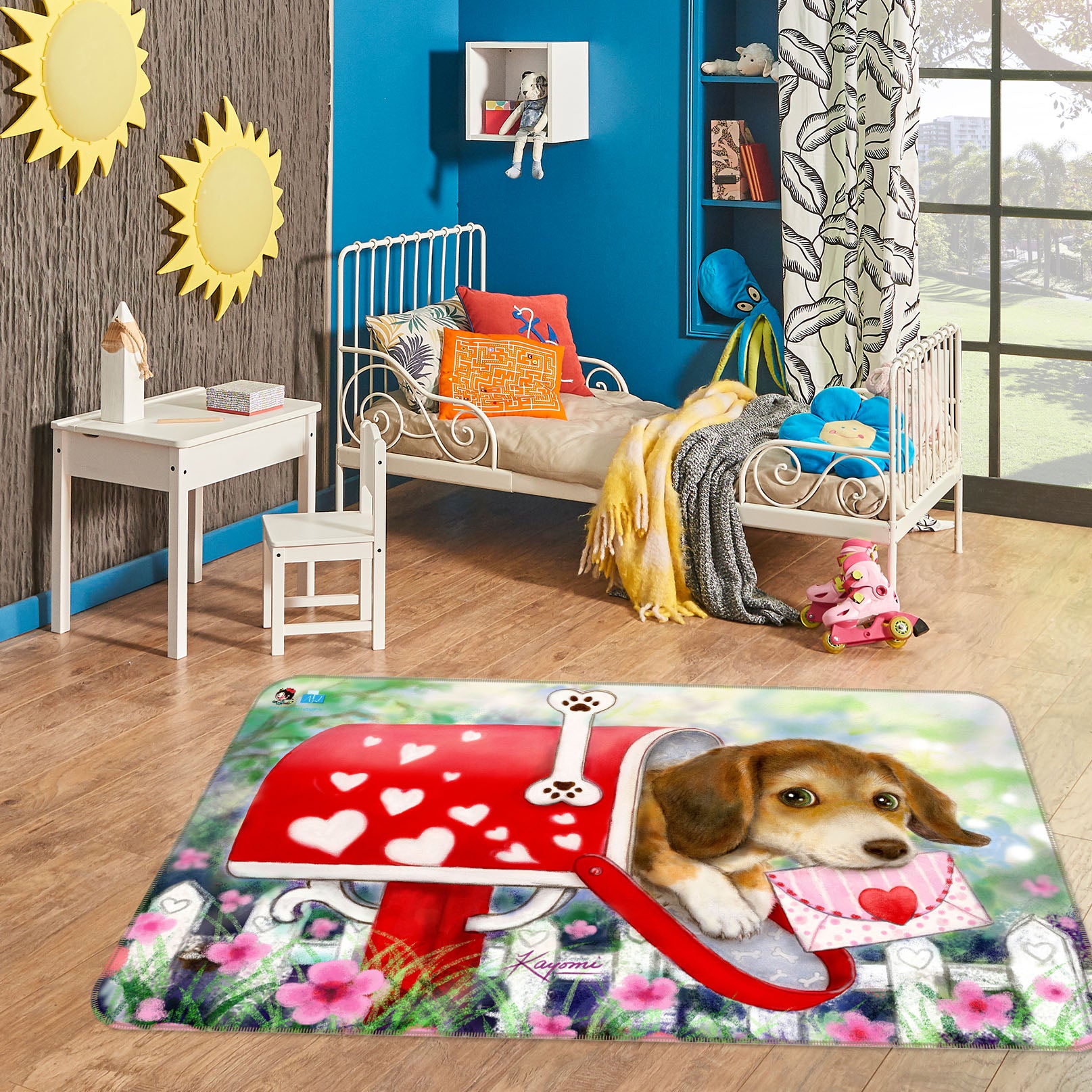 3D Dog Letter 5739 Kayomi Harai Rug Non Slip Rug Mat