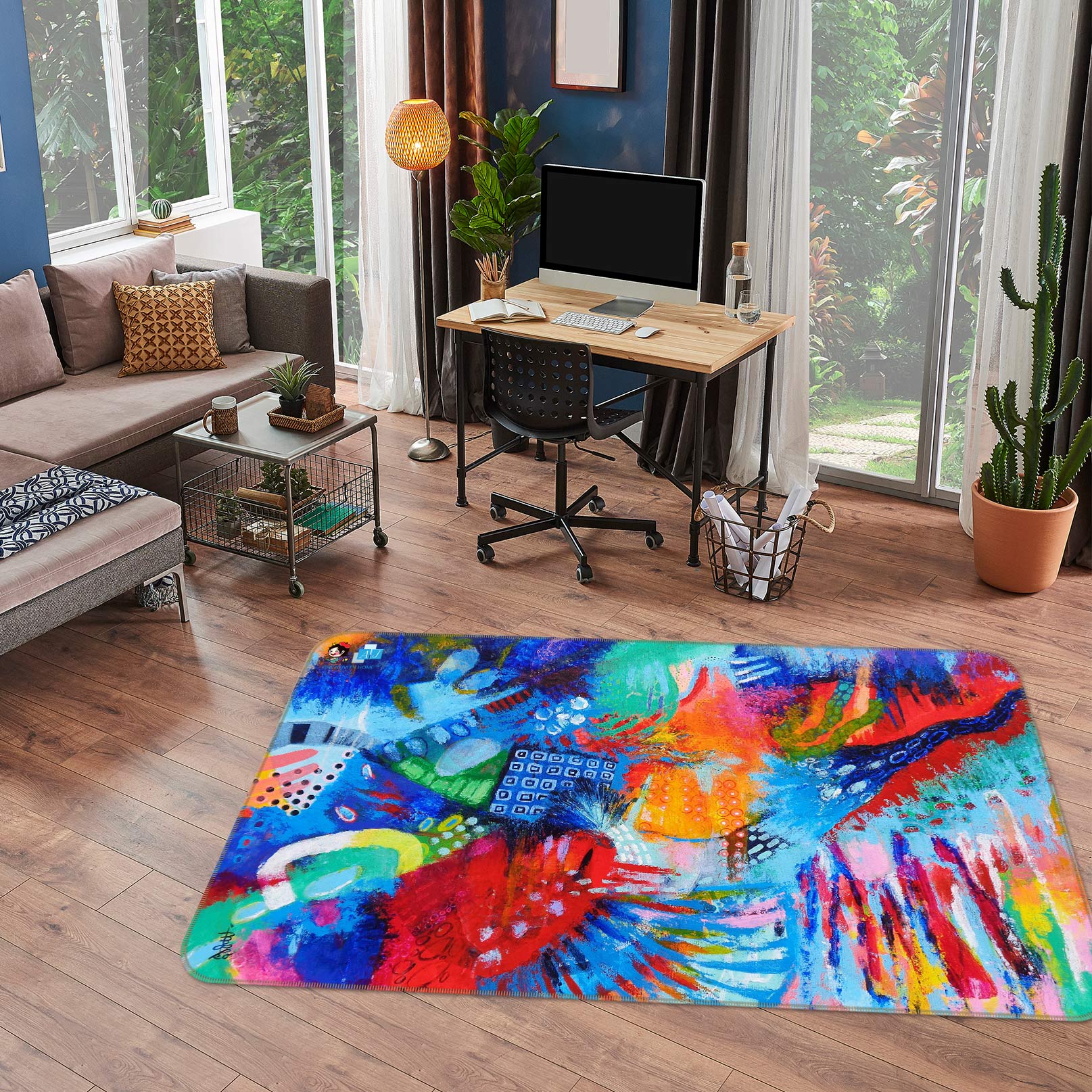 3D Colorful Abstract Painting 12397 Misako Chida Rug Non Slip Rug Mat