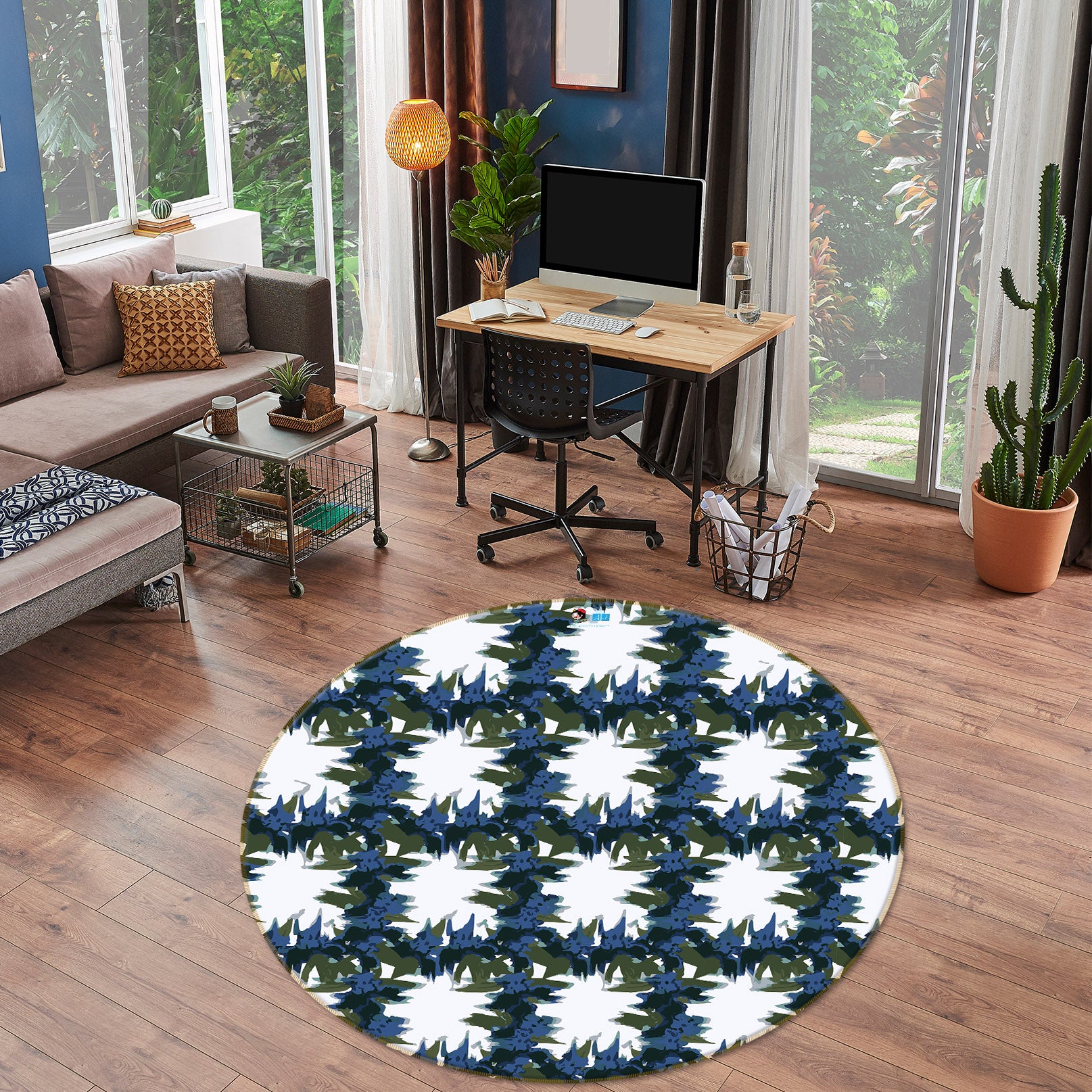 3D Lattice Pattern 10548 Kashmira Jayaprakash Rug Round Non Slip Rug Mat