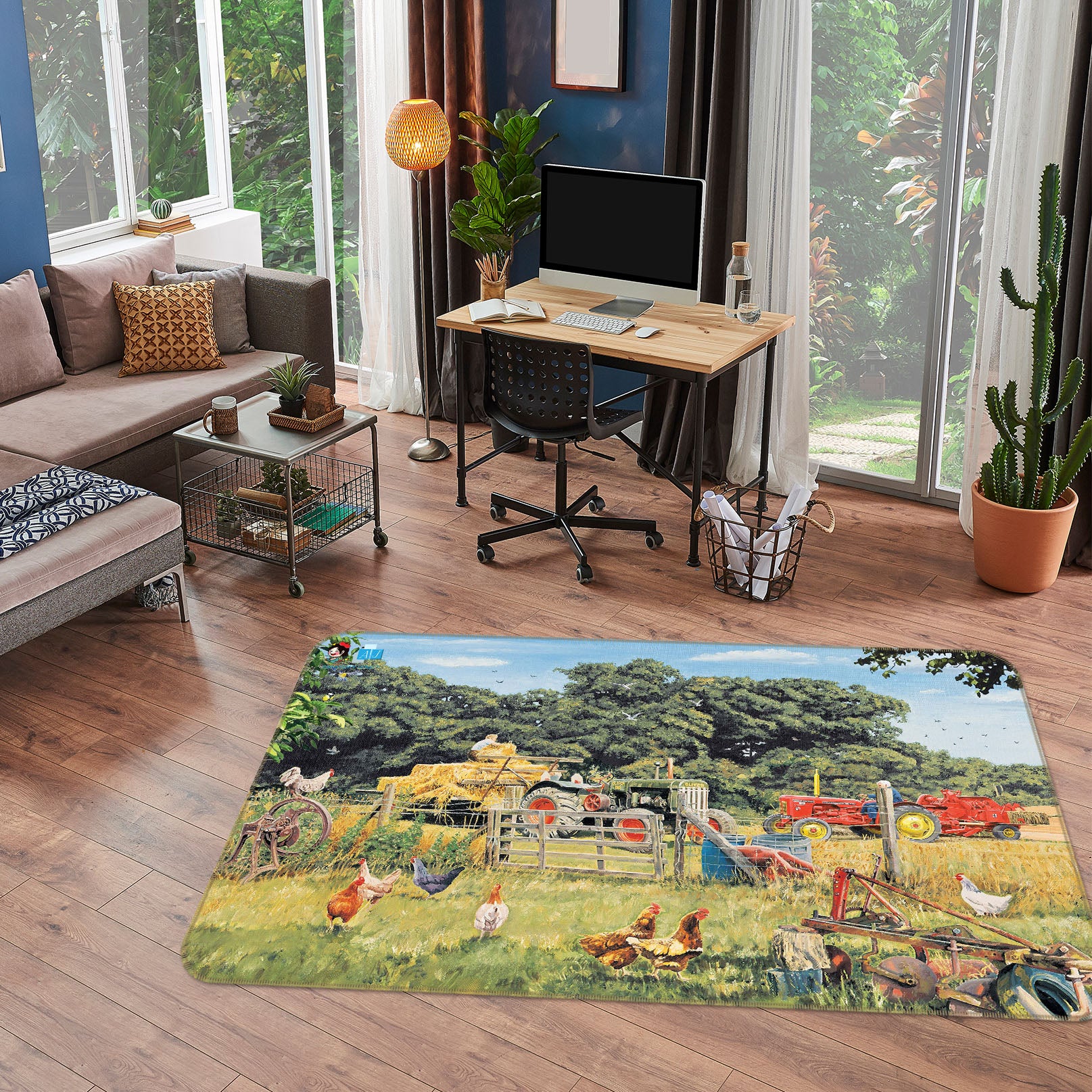 3D Farm 8917 Trevor Mitchell Rug Non Slip Rug Mat