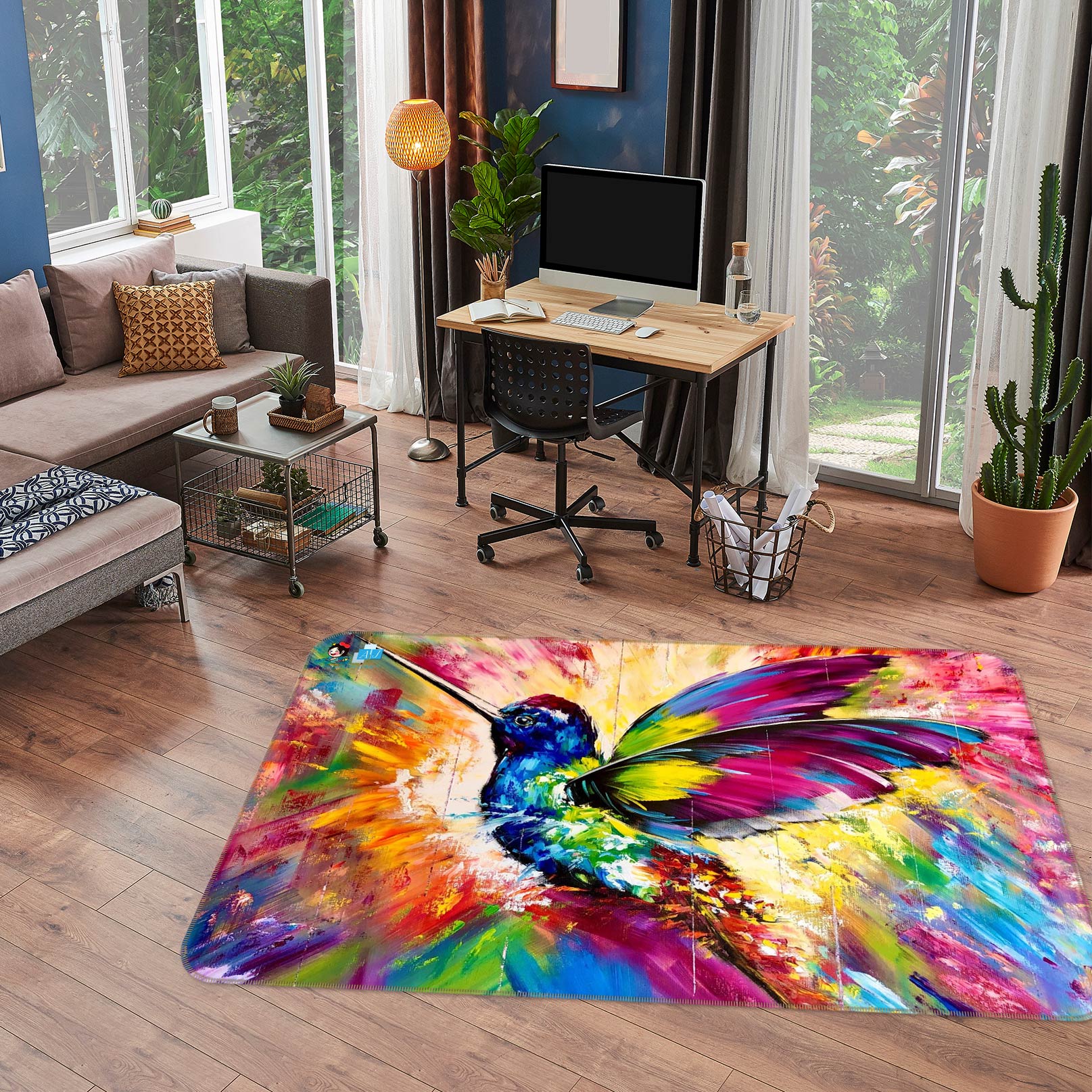 3D Painted Bird 1118 Skromova Marina Rug Non Slip Rug Mat